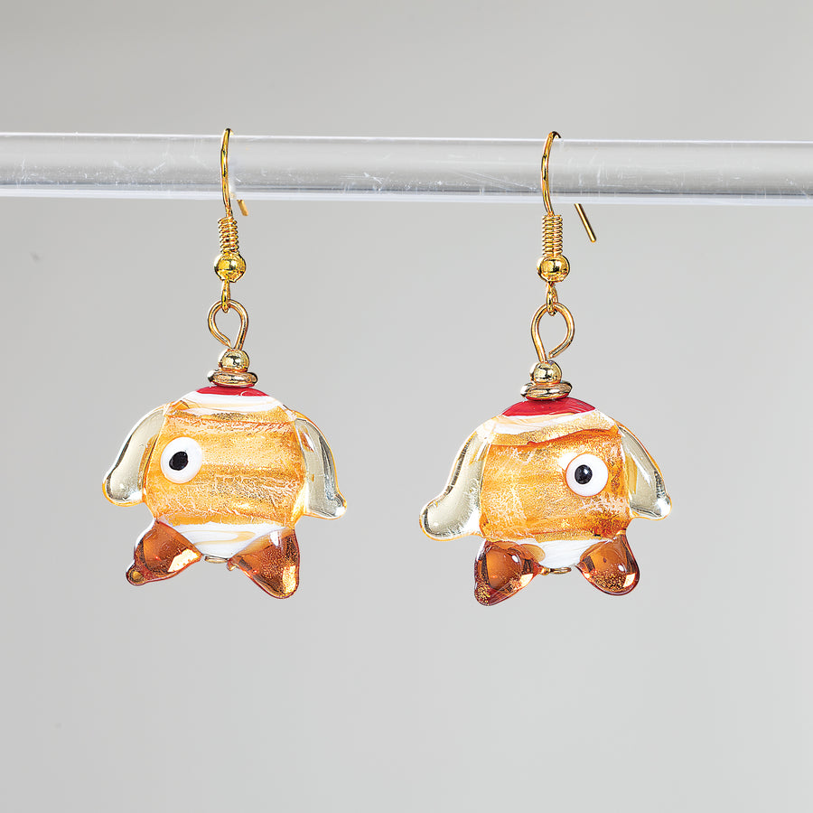Murano Glass Shimmering Swimmers Fish Earrings
