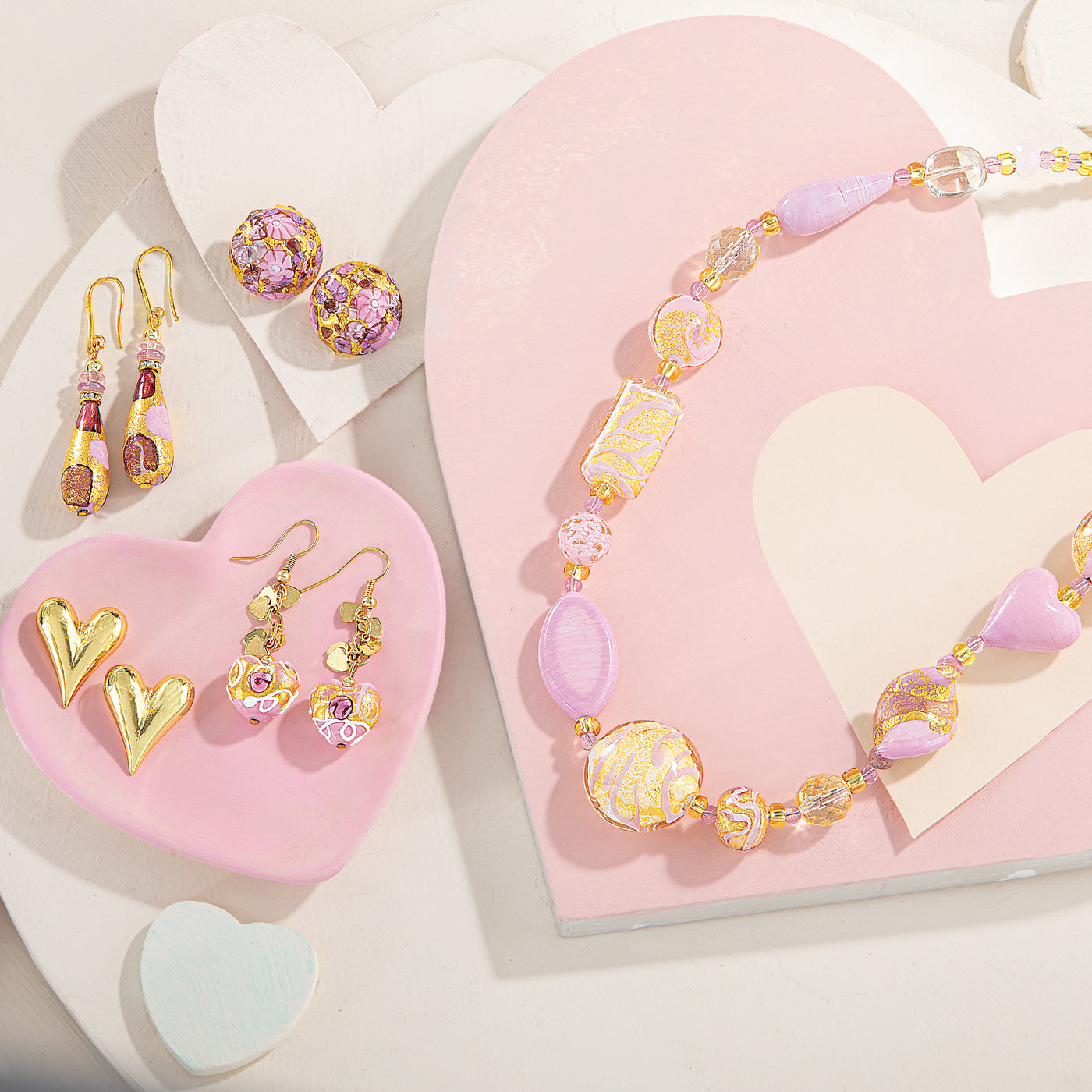 Murano Glass Blush Blooms Necklace