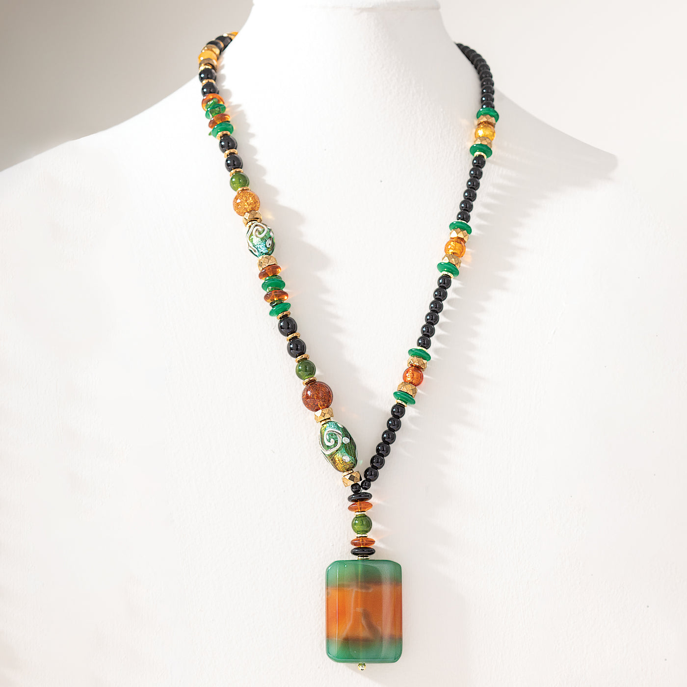 Murano Glass Giada Verde Pendant Necklace