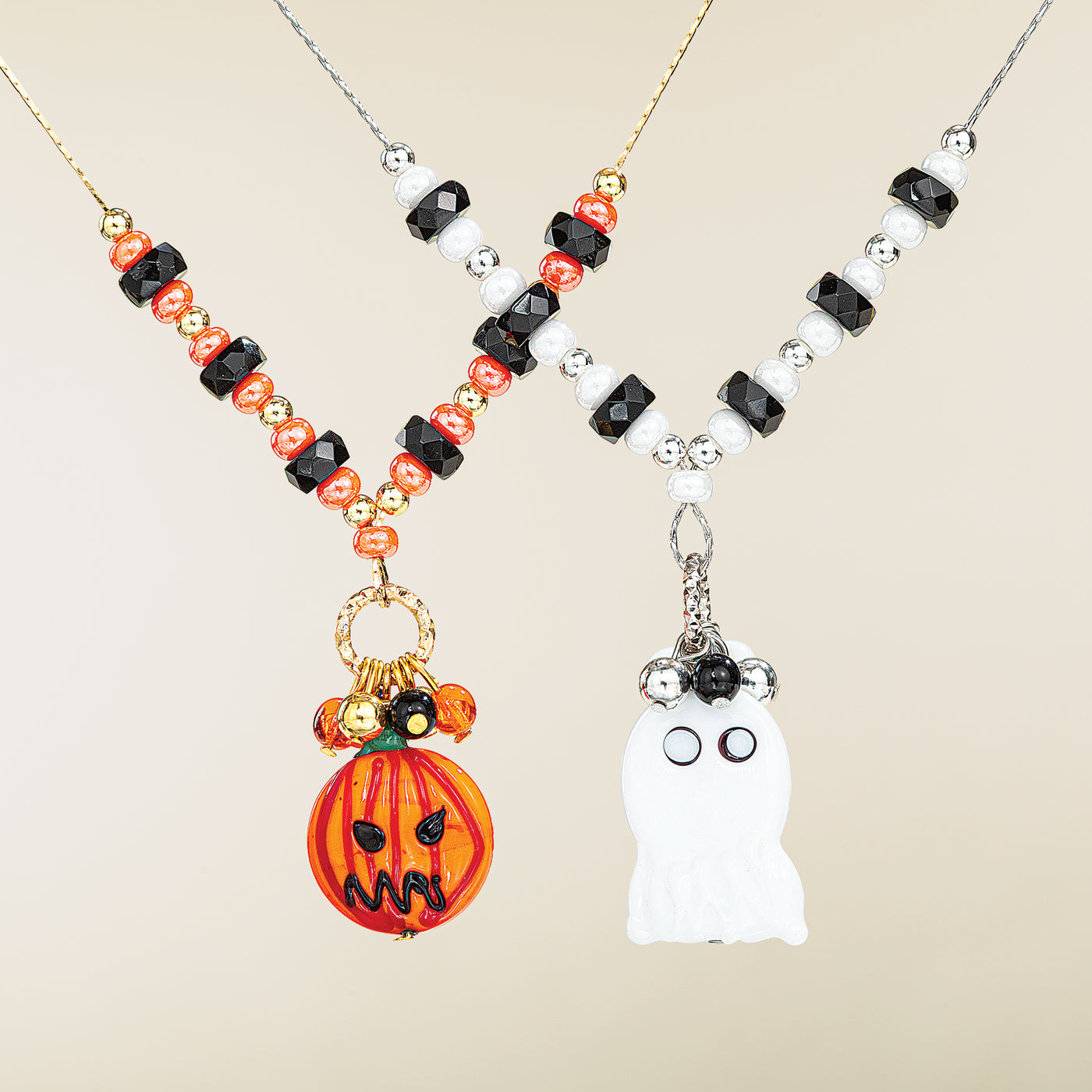 Murano Glass Beaded Ghost Necklace