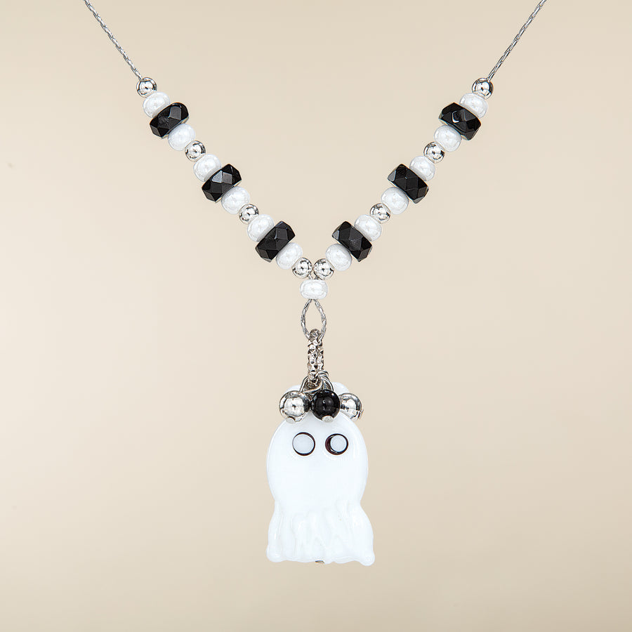 Murano Glass Beaded Ghost Necklace