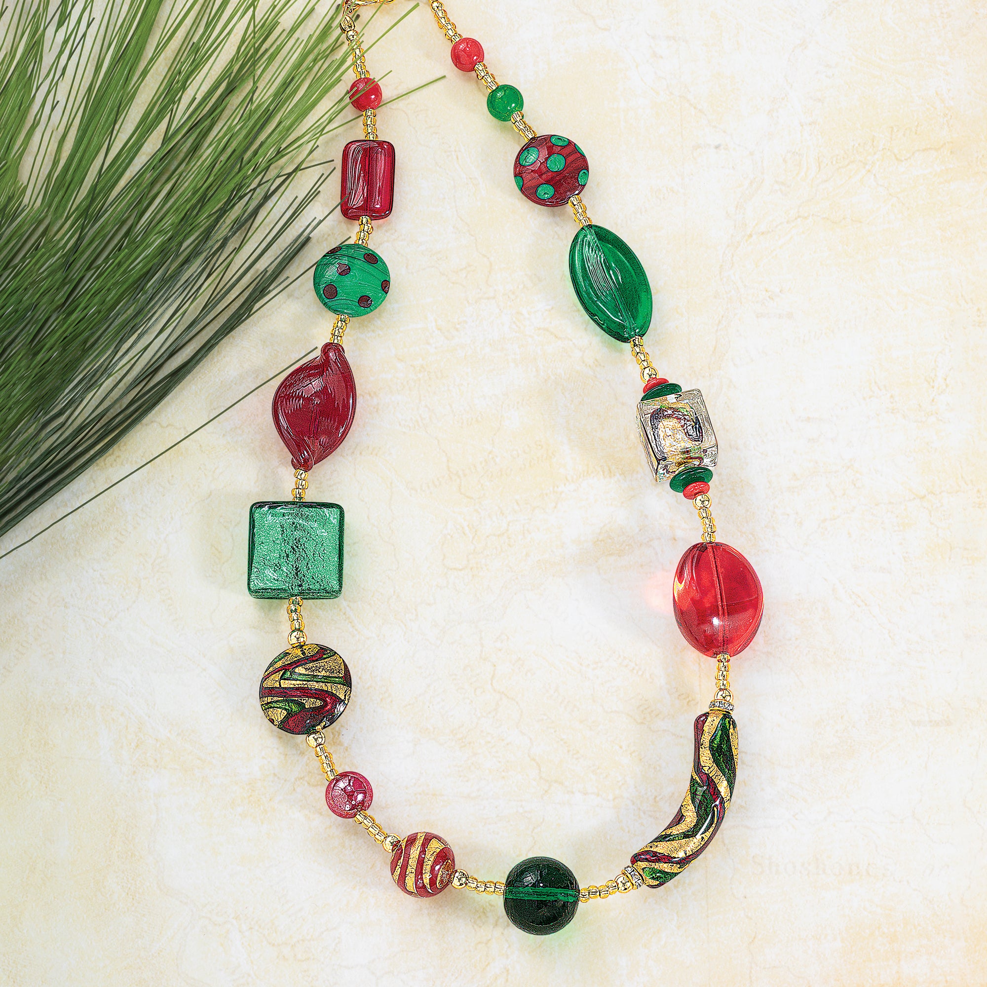 Murano Glass Holiday Reflections Necklace
