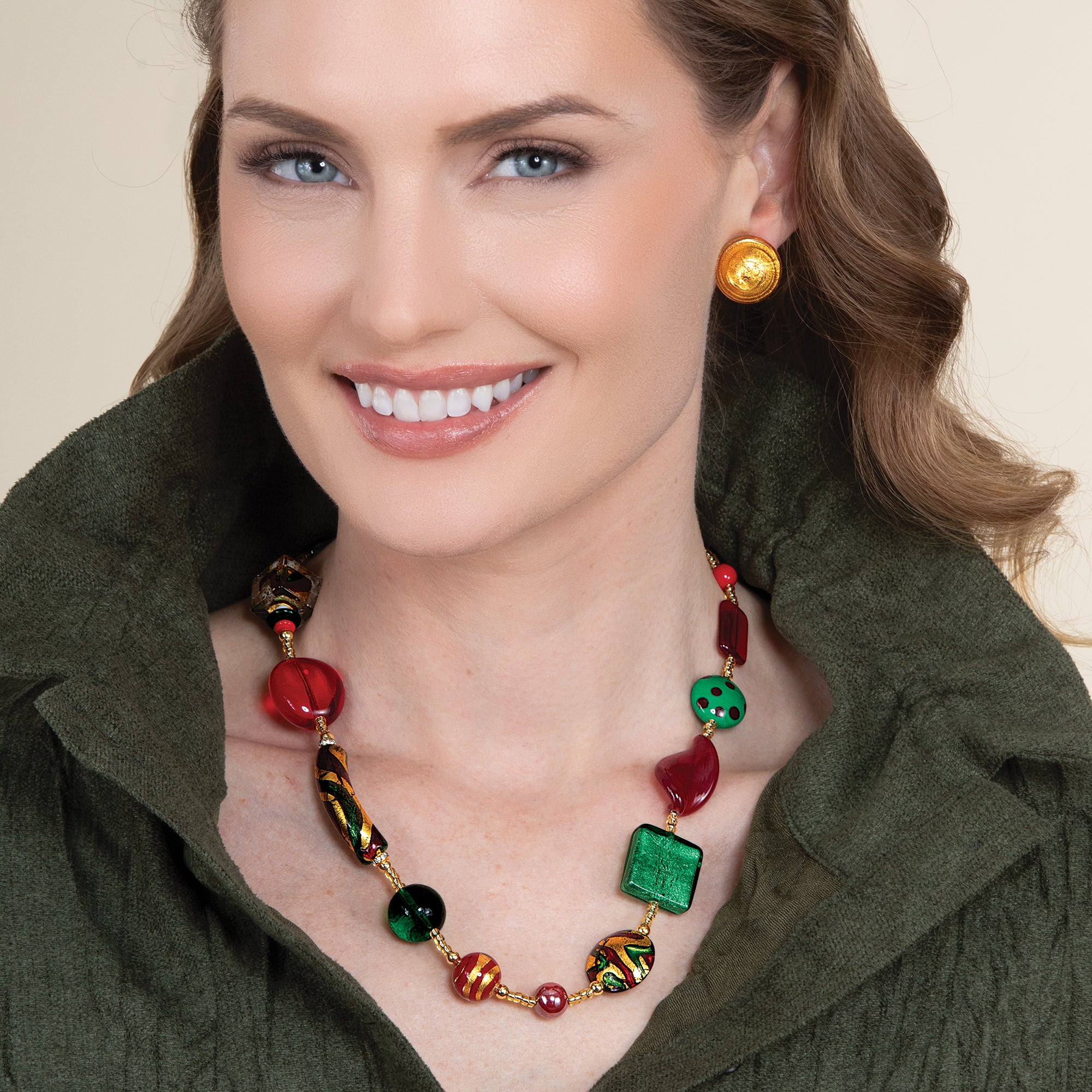 Murano Glass Holiday Reflections Necklace