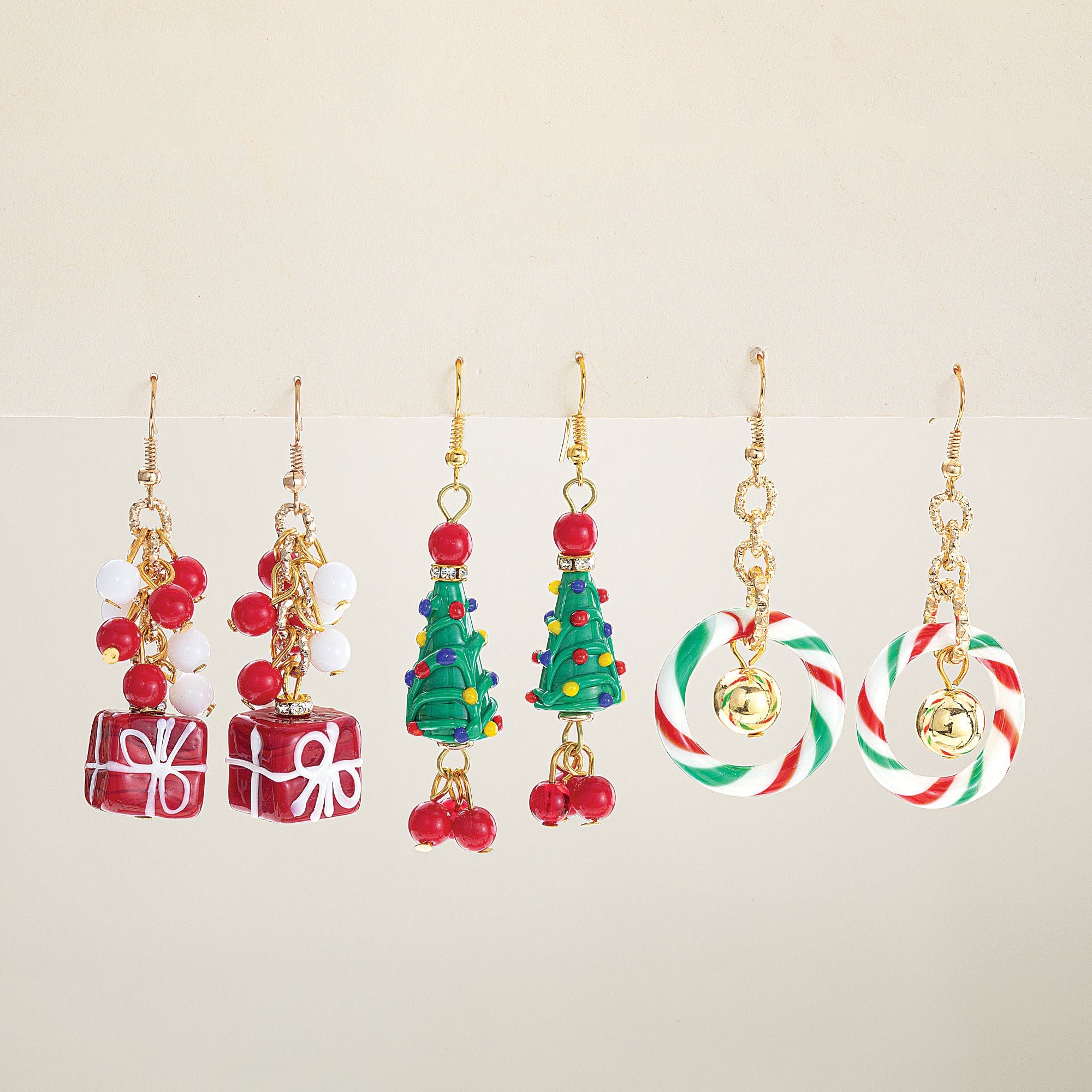 Murano Glass Red & White Gift Earrings