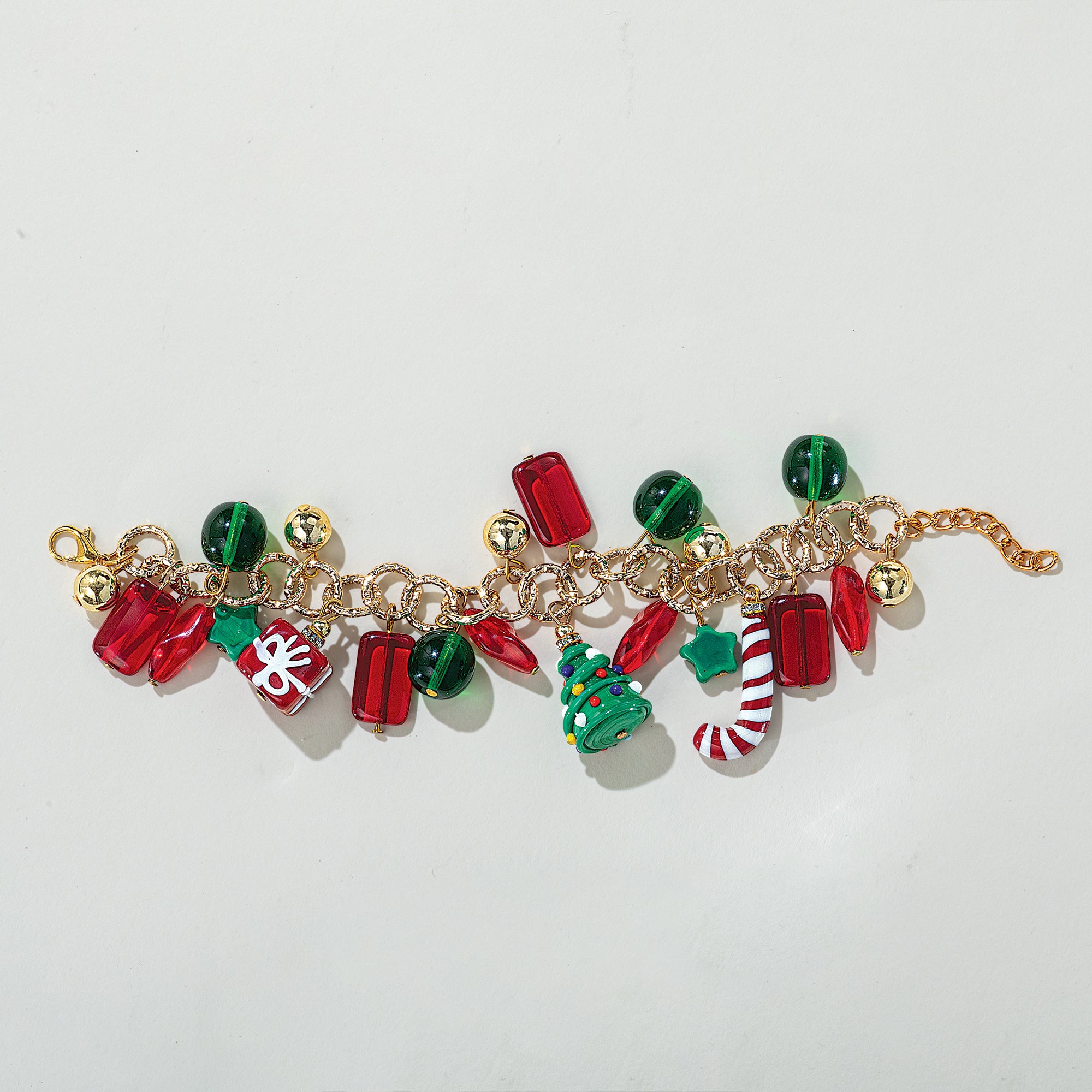 Murano Glass Holiday Charm Bracelet