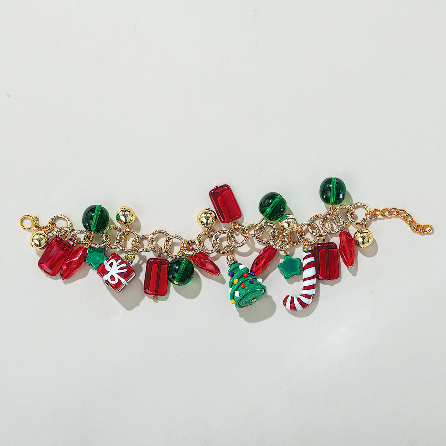 Murano Glass Holiday Charm Bracelet