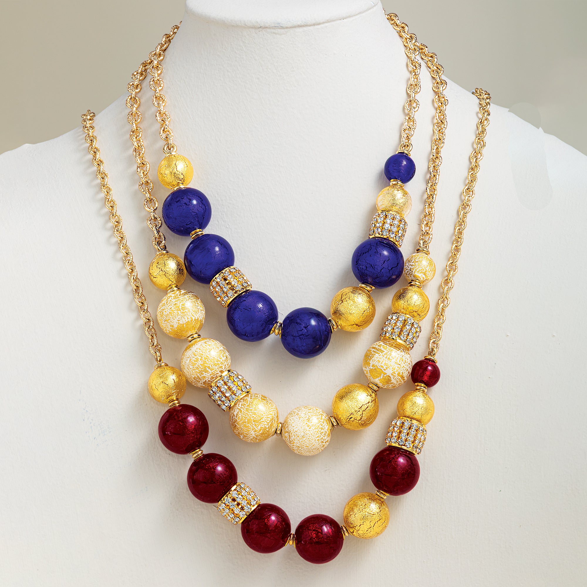 Murano Glass Cobalt Beaded Necklace