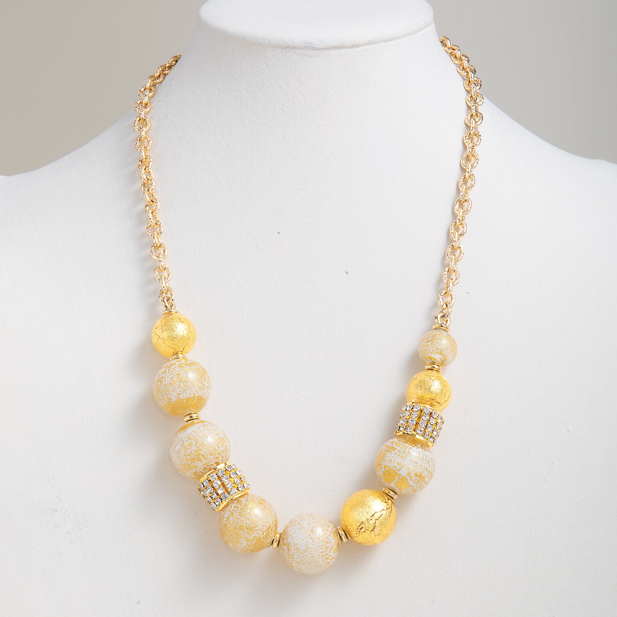 Murano Glass Ivory Beaded Necklace