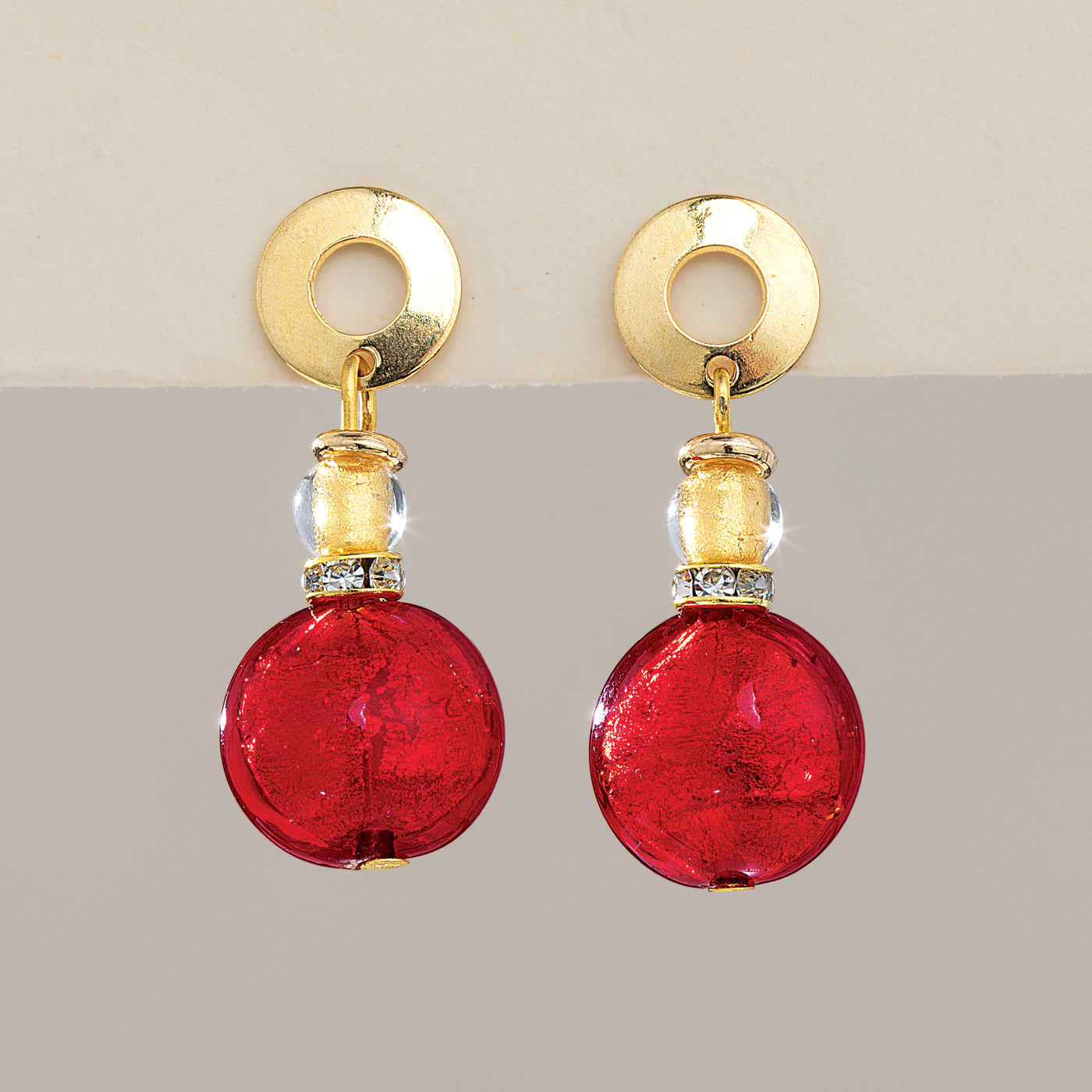 Rosso Radioso Murano Glass Statement Earrings