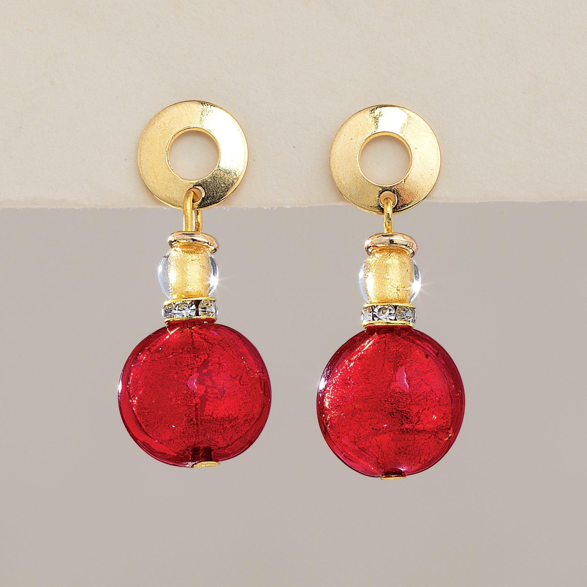Rosso Radioso Murano Glass Statement Earrings
