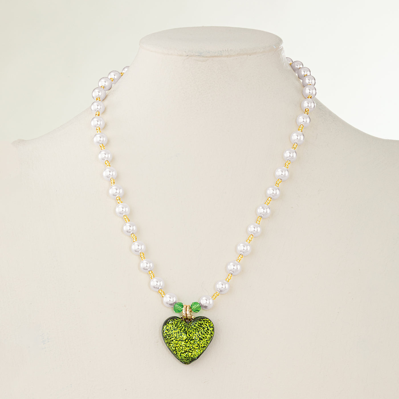 Murano Glass Lucky Heart Pendant Necklace