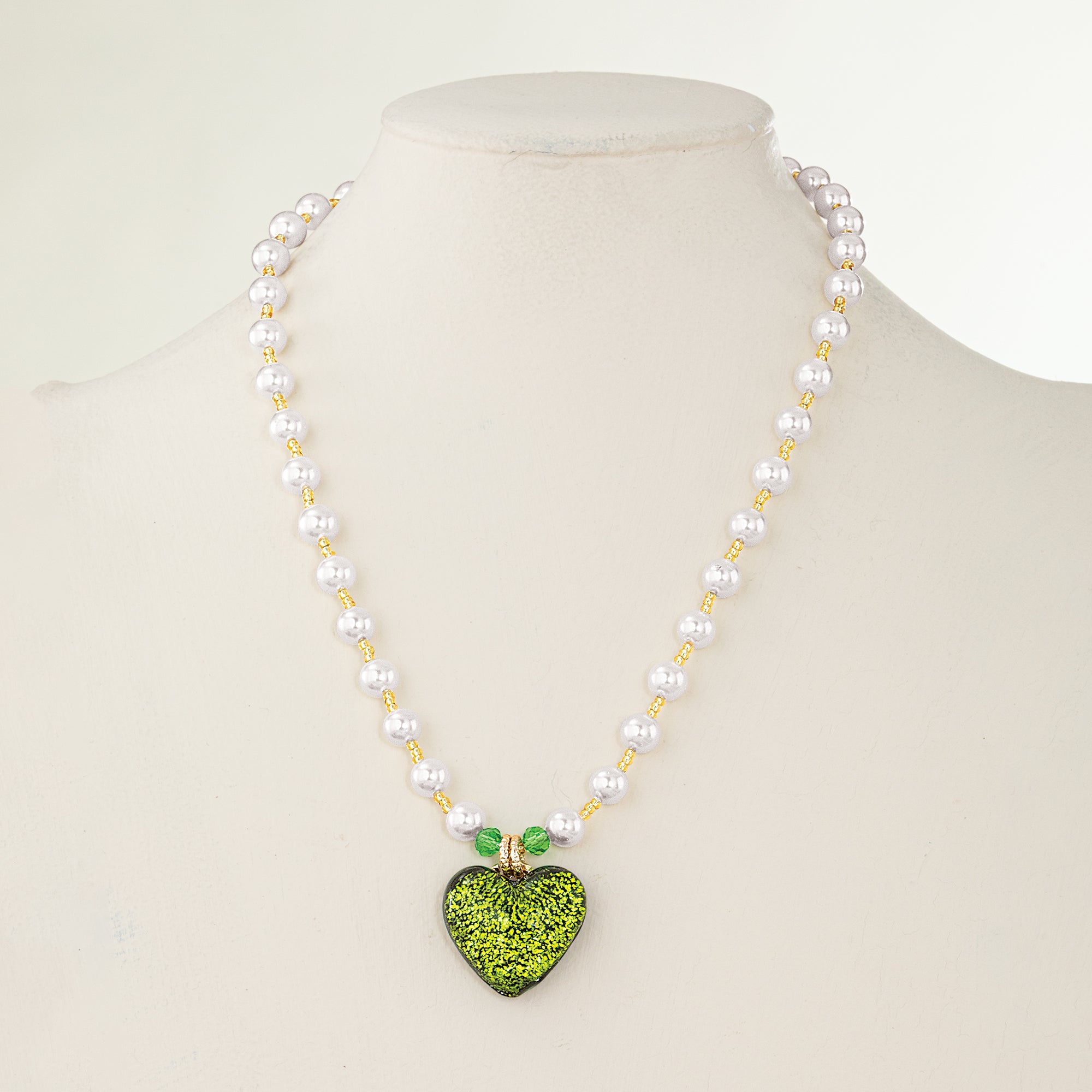 Murano Glass Lucky Heart Pendant Necklace