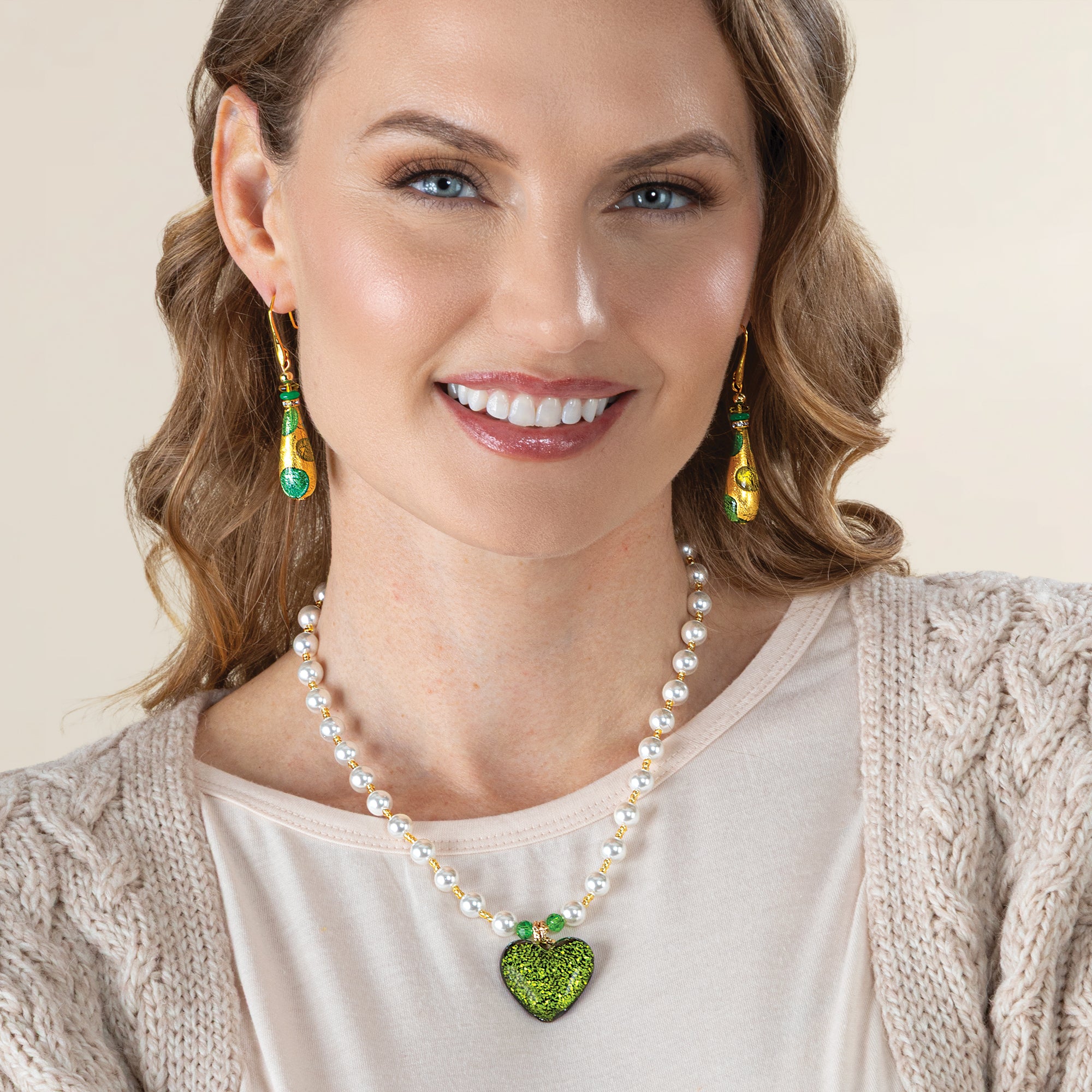 Murano Glass Lucky Heart Pendant Necklace