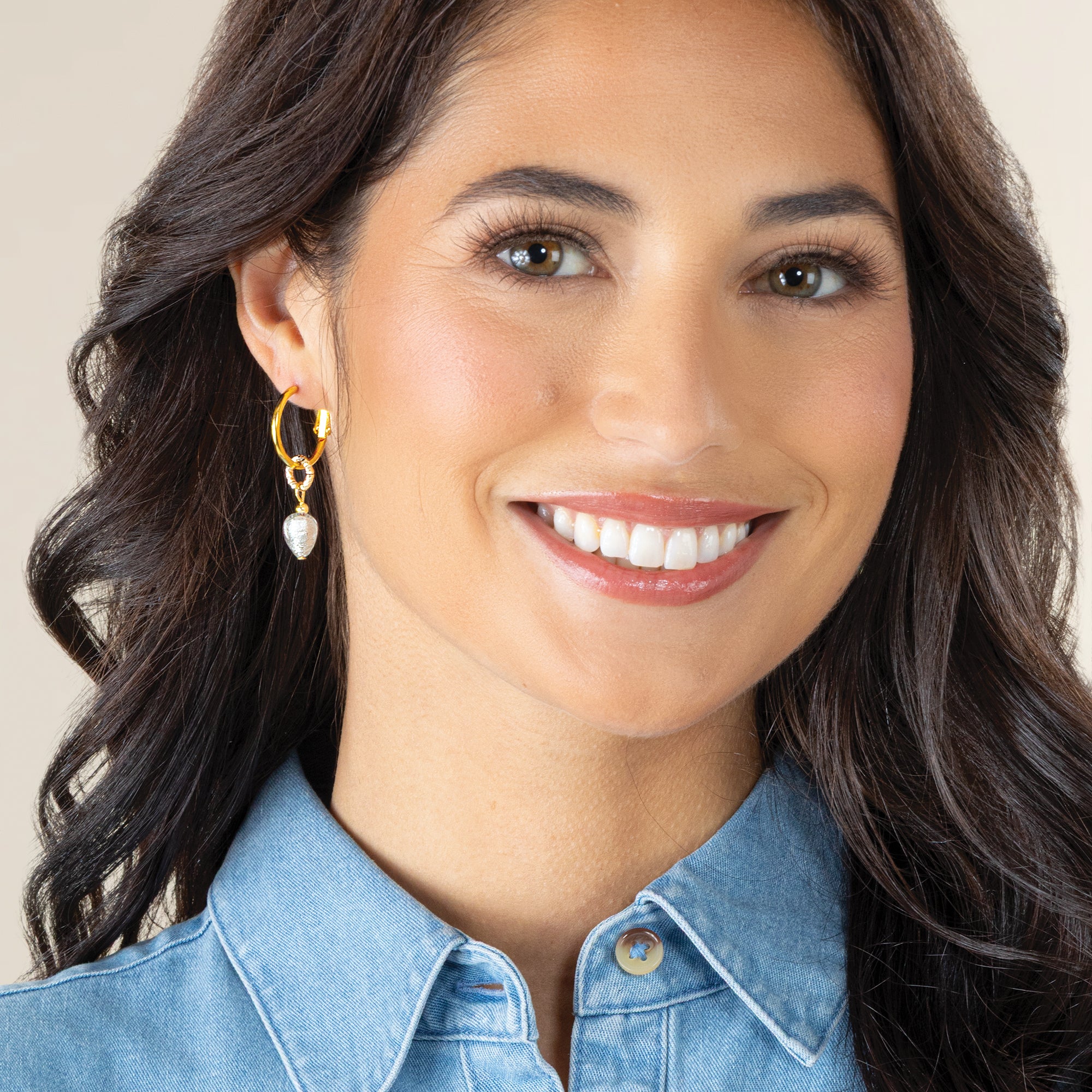 Murano Glass Interchangeable Heart Earring Set (Preorder)