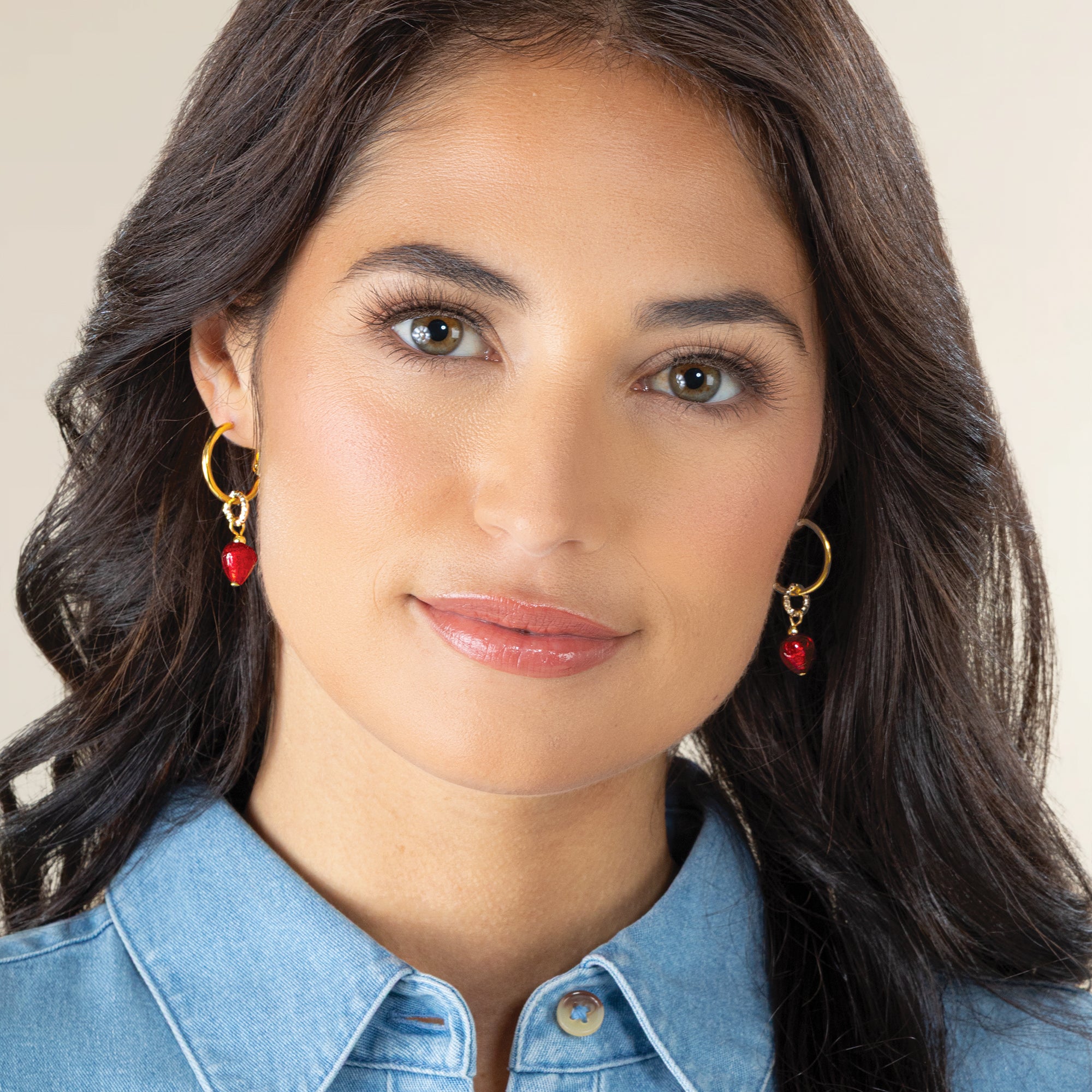 Murano Glass Interchangeable Heart Earring Set (Preorder)