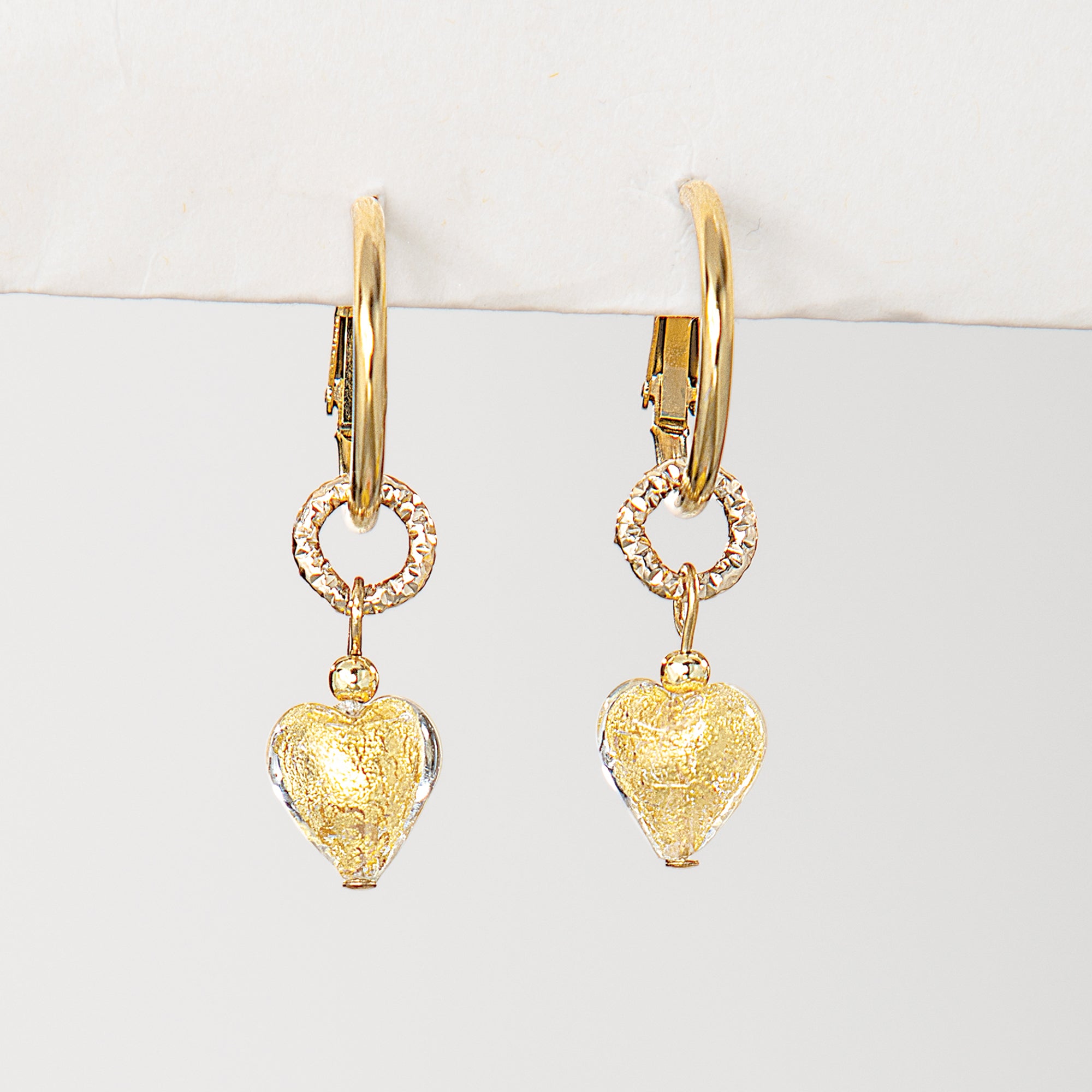 Murano Glass Interchangeable Heart Earring Set (Preorder)