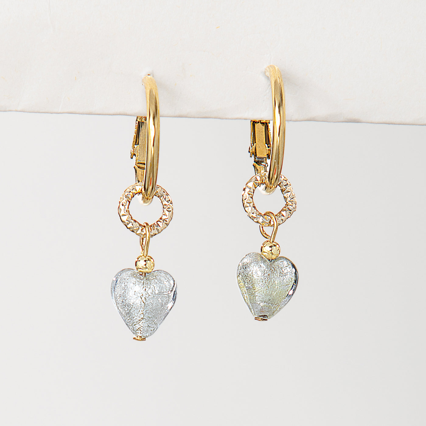 Murano Glass Interchangeable Heart Earring Set (Preorder)