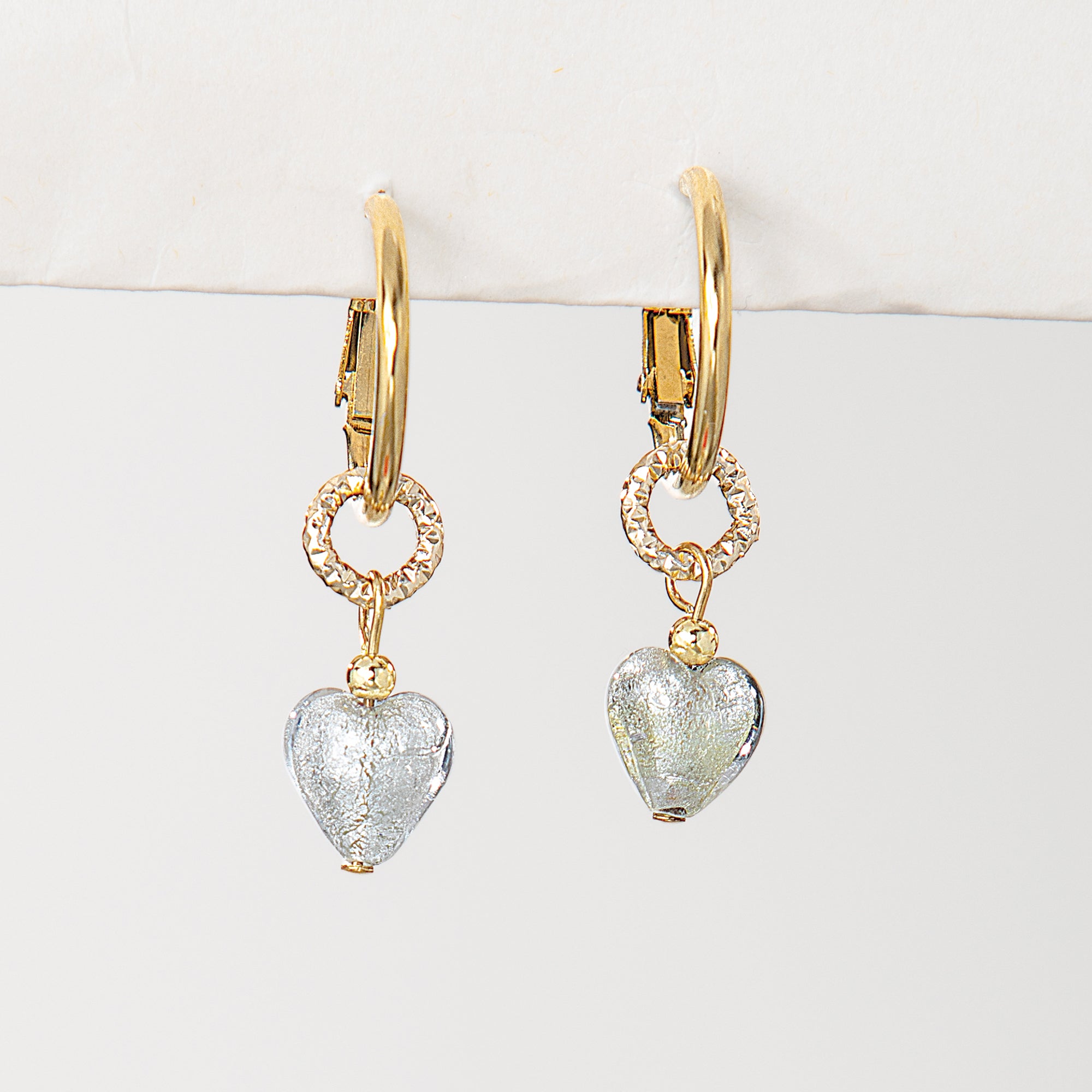 Murano Glass Interchangeable Heart Earring Set (Preorder)