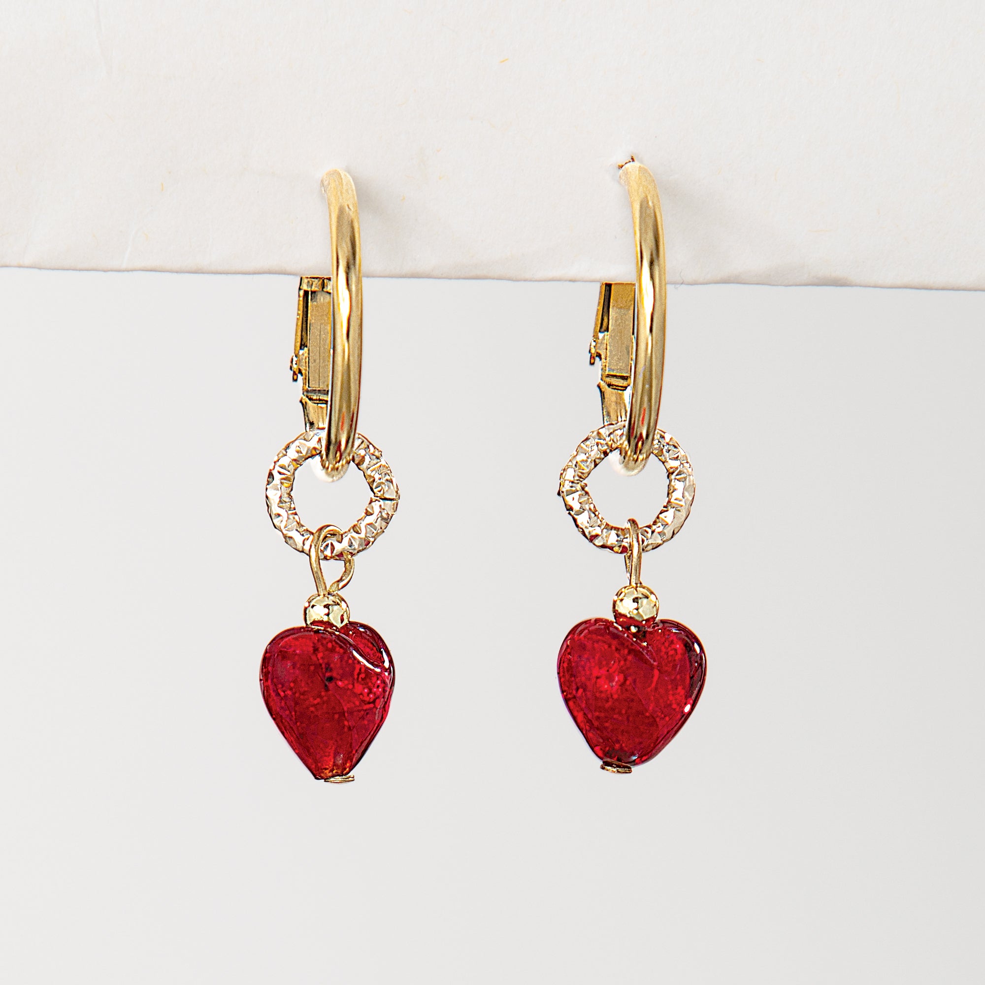 Murano Glass Interchangeable Heart Earring Set (Preorder)