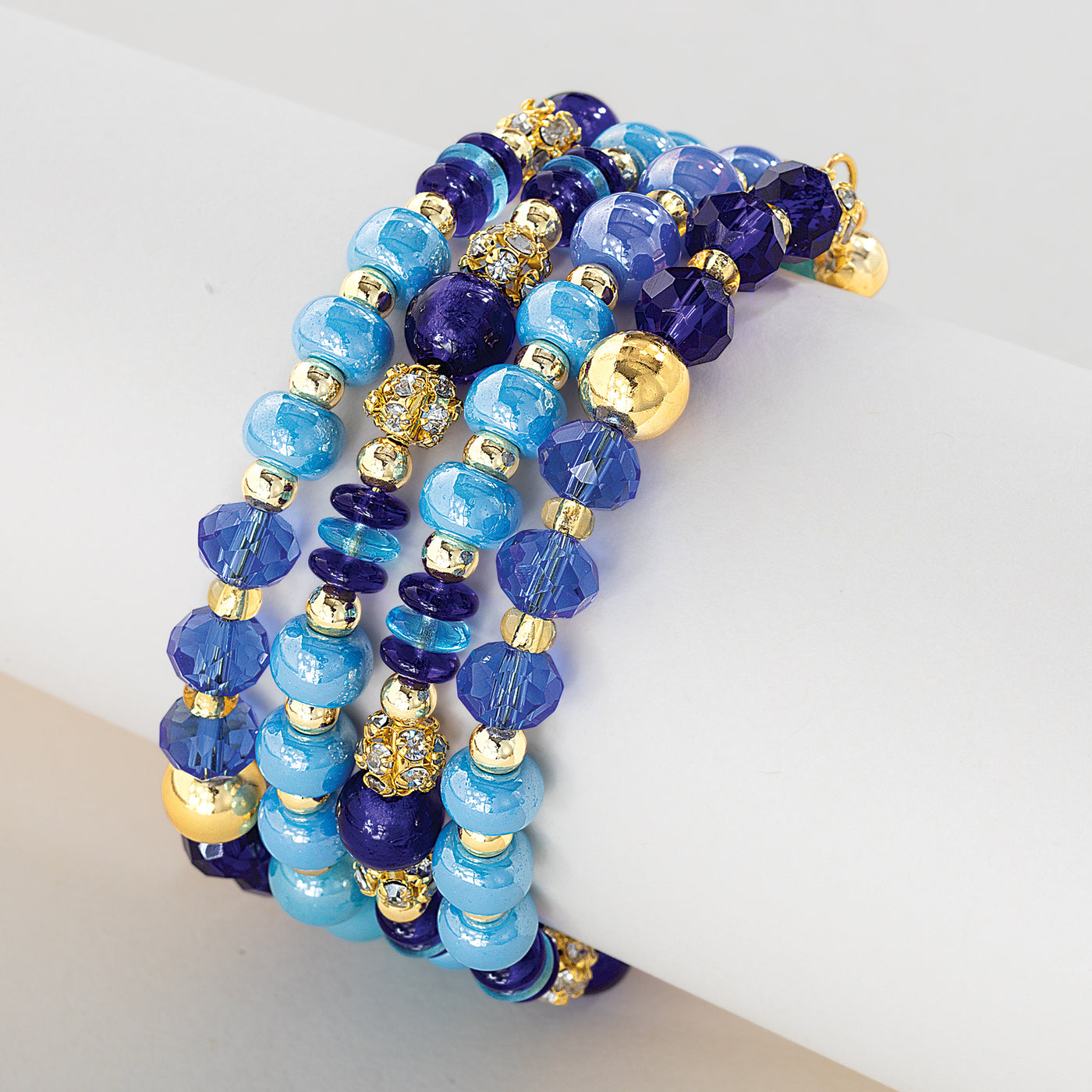 Murano Glass Blue Grotto Coil Bracelet