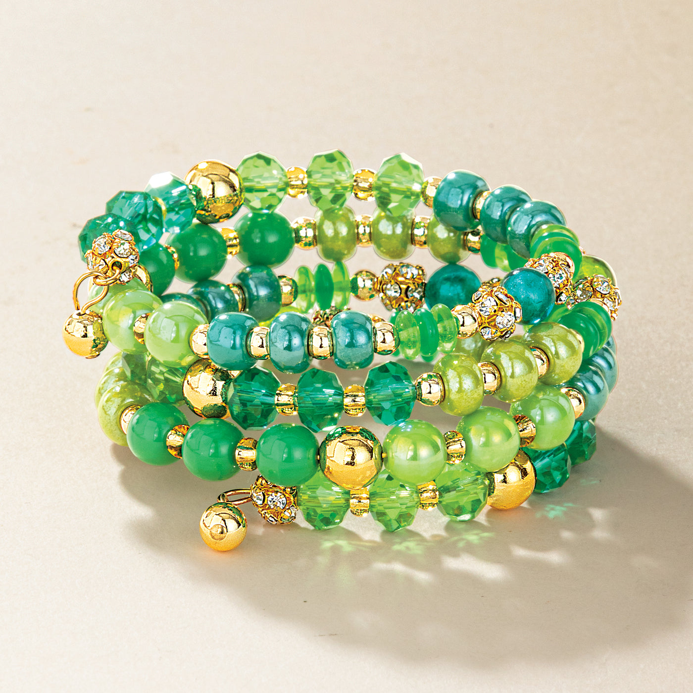 Murano Glass Wrapped in Luck Coil Bracelet