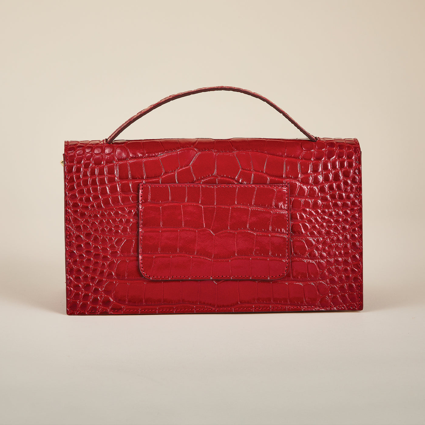 Cefalu Red Croco Florentine Leather Crossbody