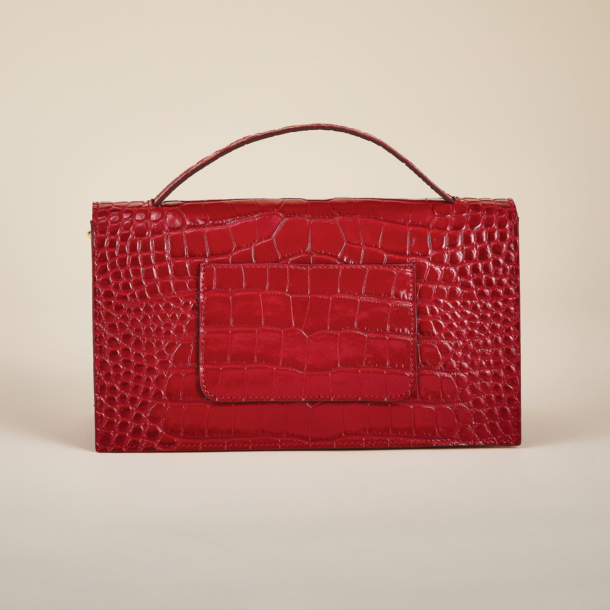 Cefalu Red Croco Florentine Leather Crossbody