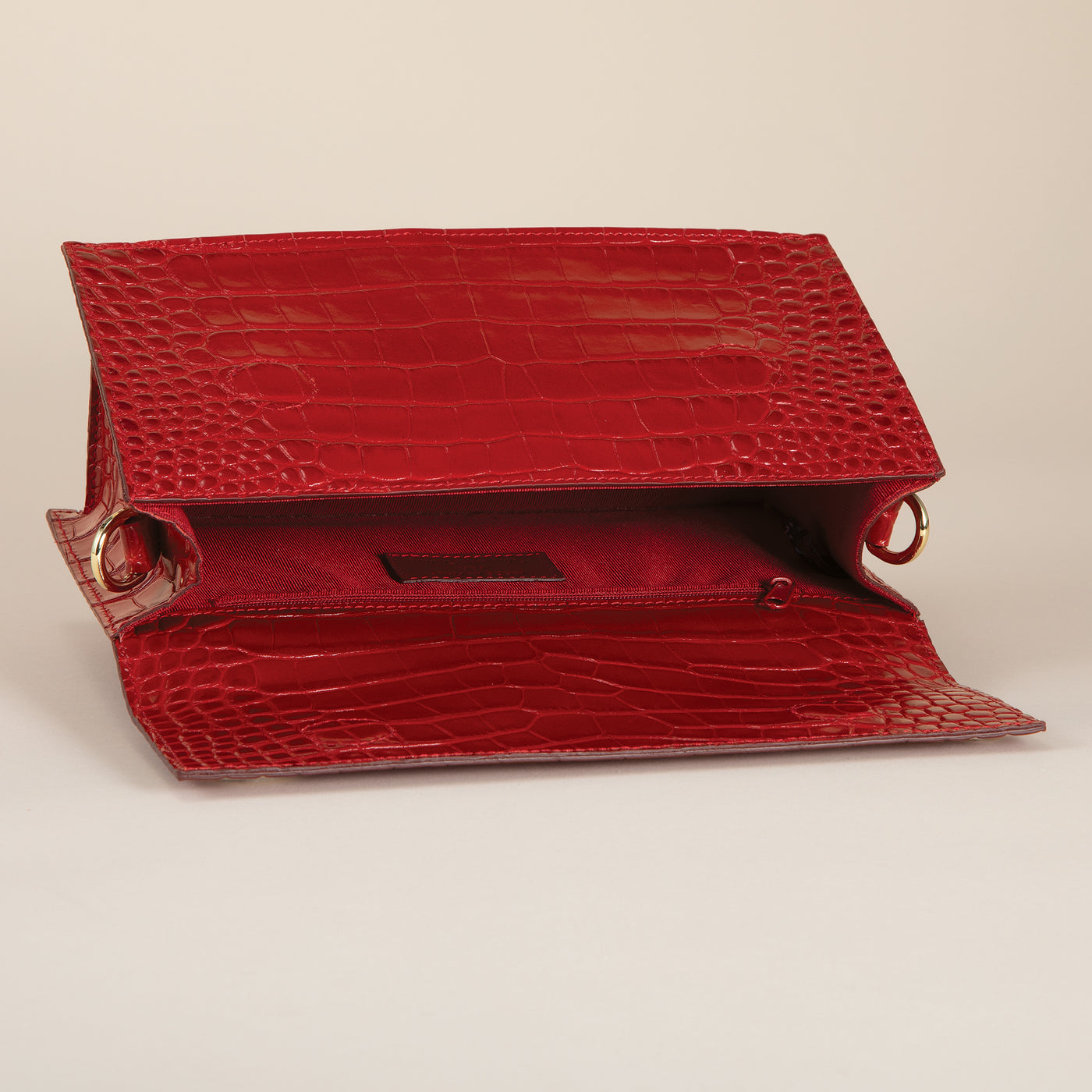 Cefalu Red Croco Florentine Leather Crossbody