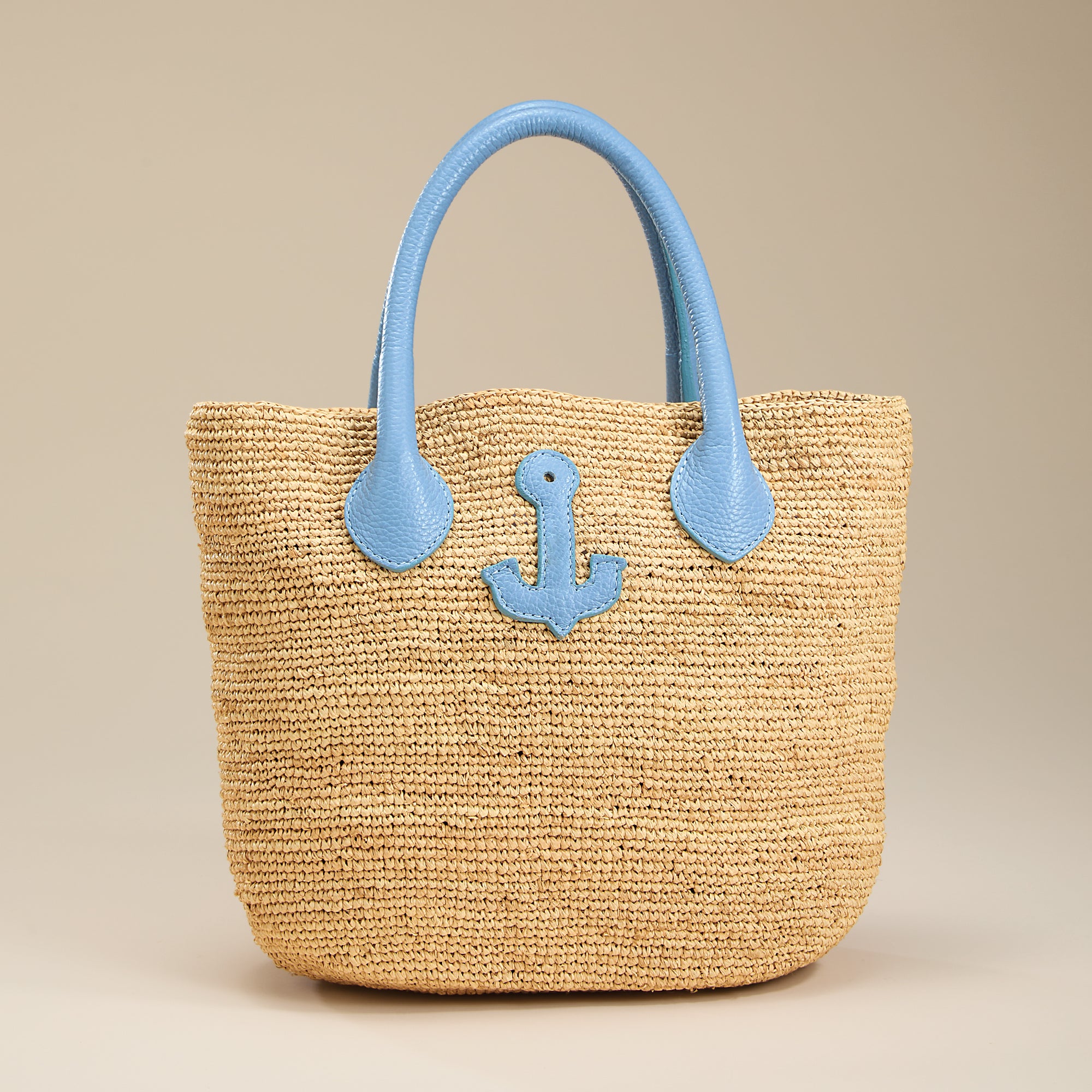 Santa Chiara Italian Leather & Straw Tote