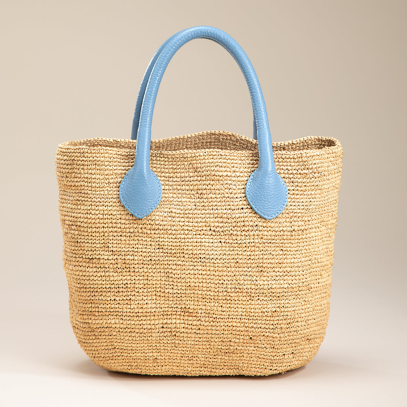 Santa Chiara Italian Leather & Straw Tote