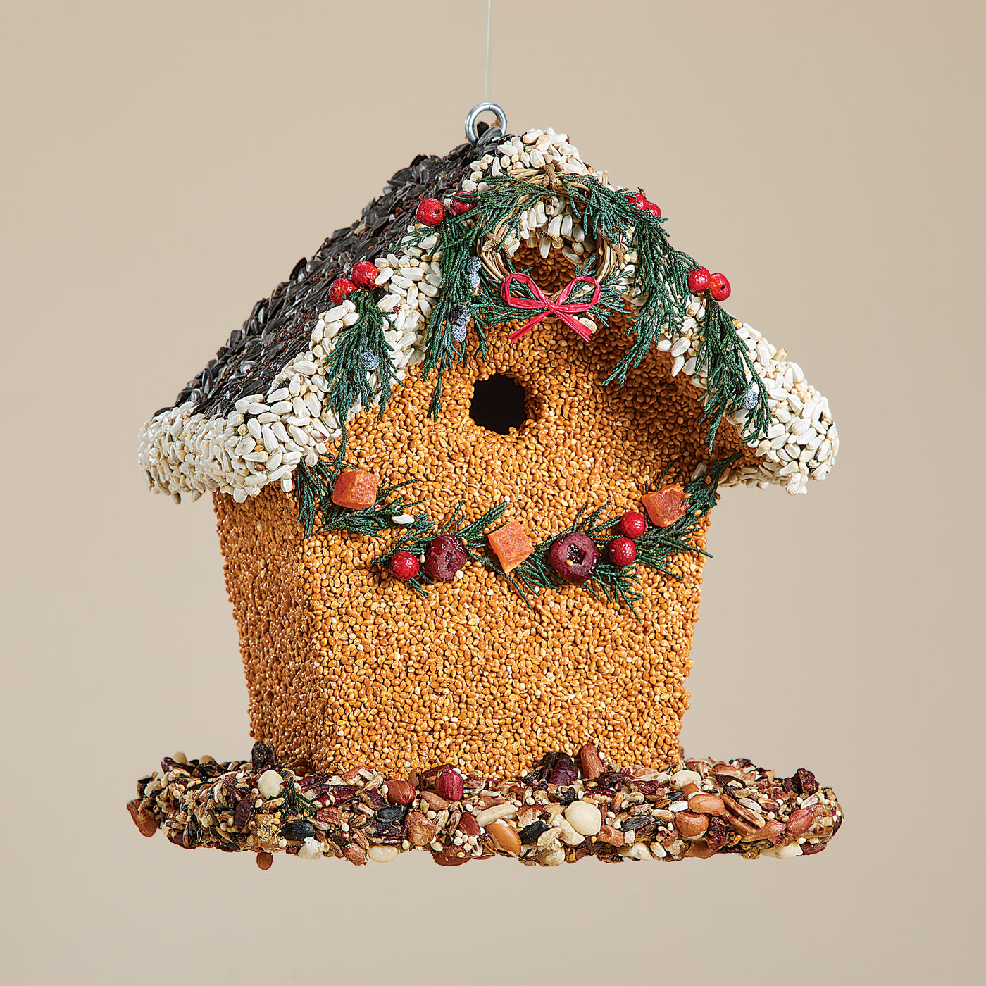 Edible Holly Wreath Birdhouse