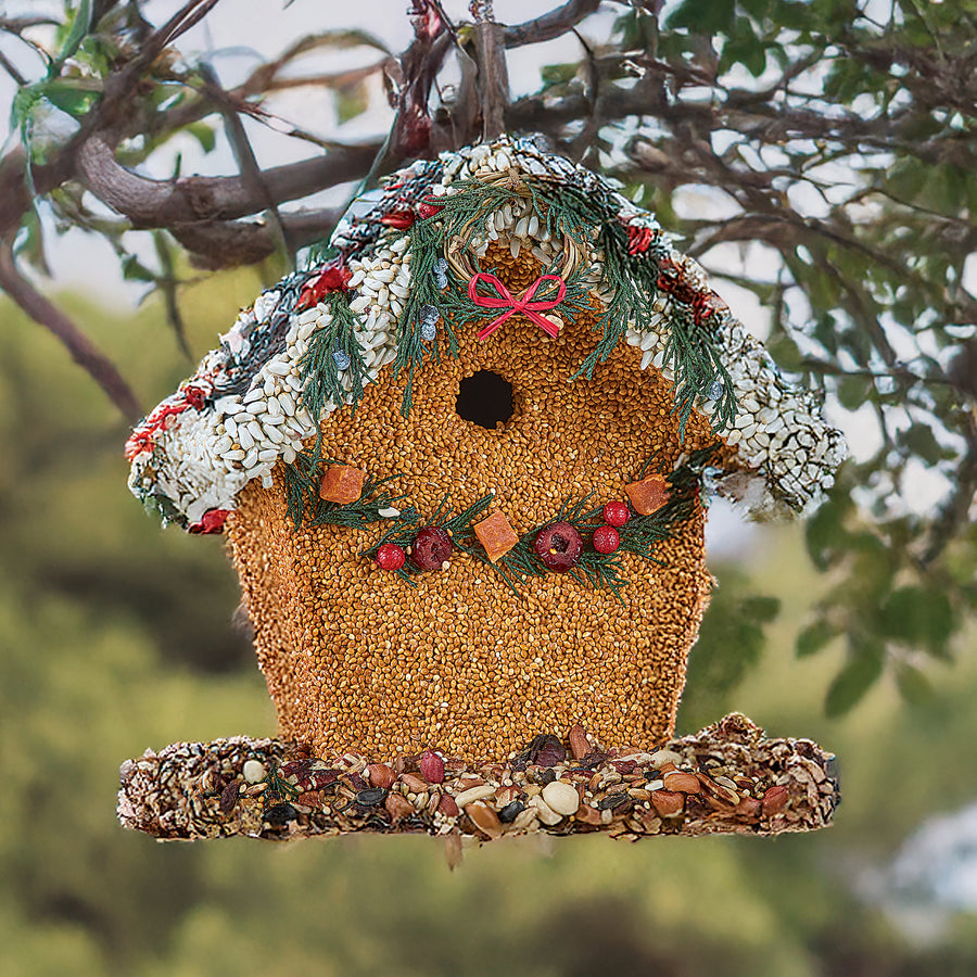 Edible Holly Wreath Birdhouse