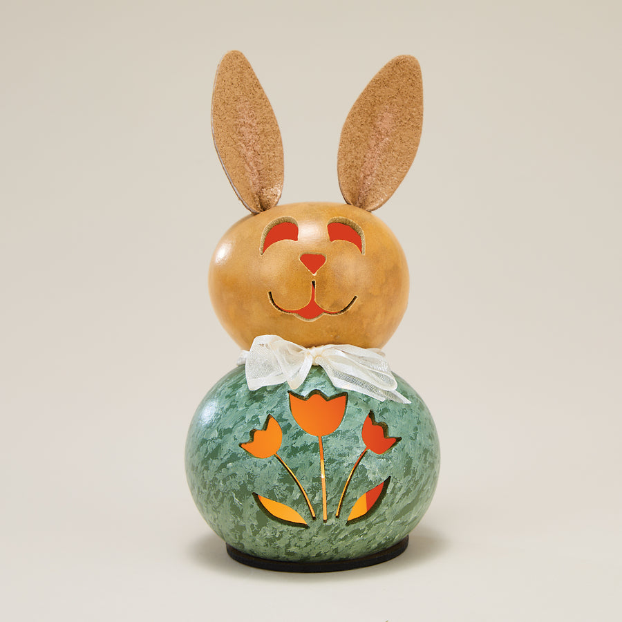 Handcrafted Bunny Gourd Luminary, Lana