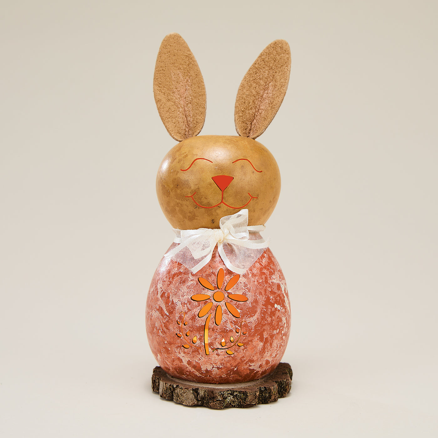 Handcrafted Bunny Gourd Luminary, Olivia