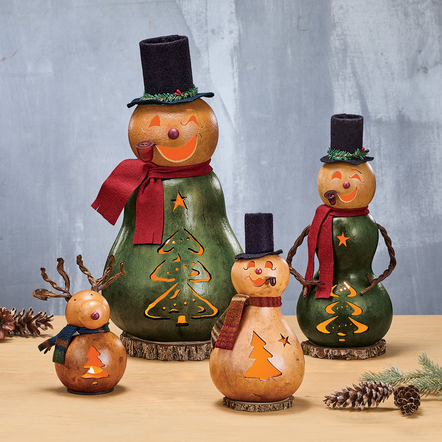 Flurry The Snowman Luminary Gourd