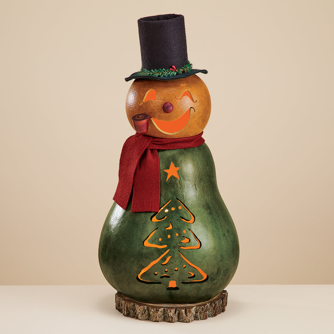 Forest The Snowman Luminary Gourd