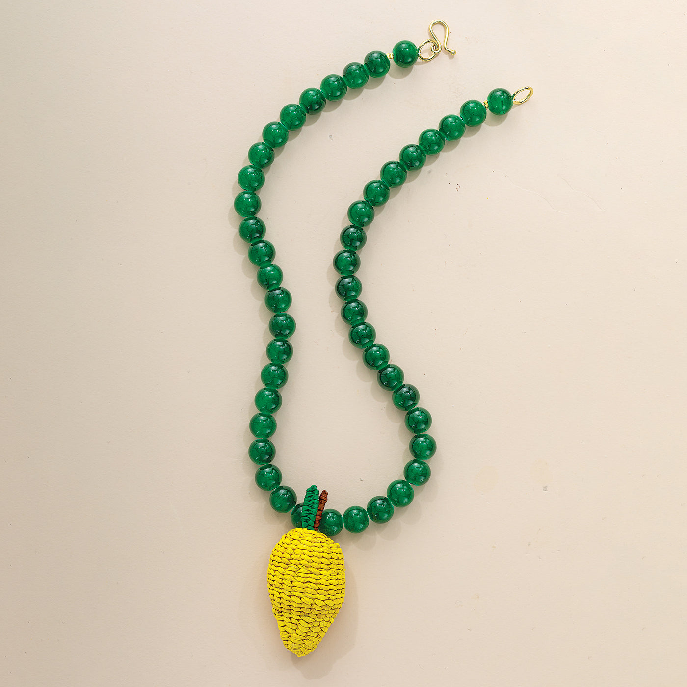 Lovely Lemon Beaded Statement Necklace