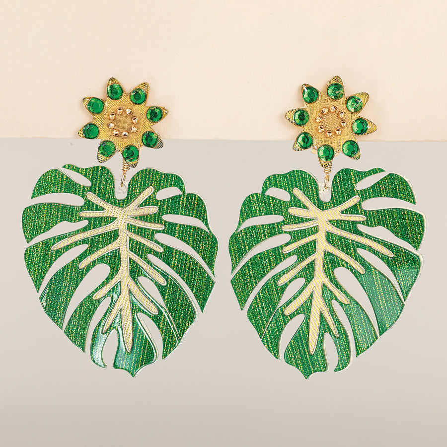 Monstera Leaf Clip-On Earrings