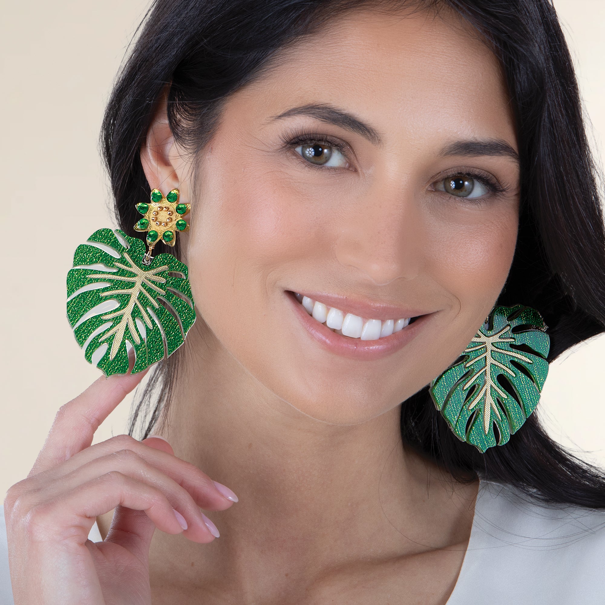 Monstera Leaf Clip-On Earrings