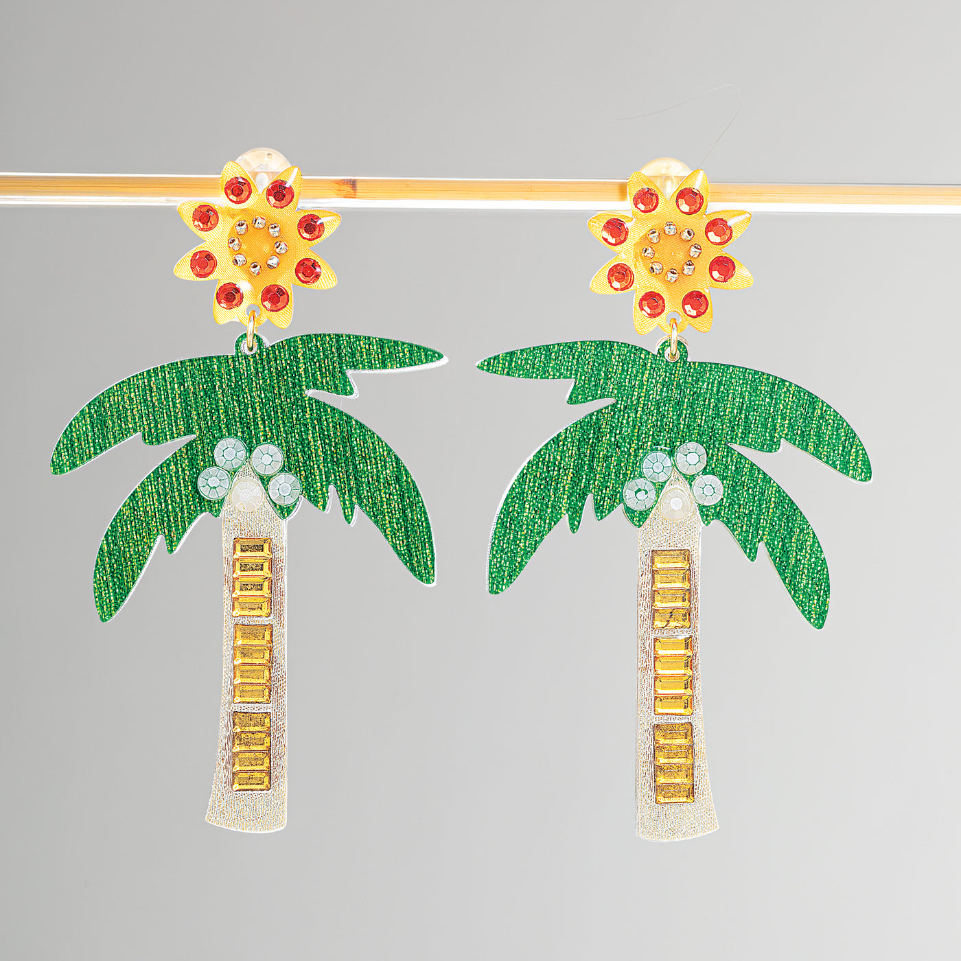 Citrus & Sunny Palm Tree Clip-On Earrings