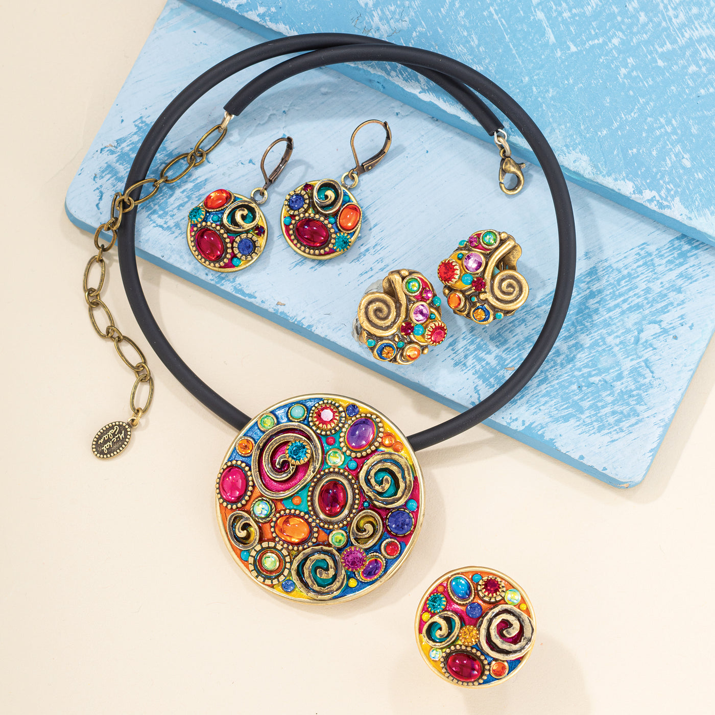 Cabochons & Crystals Drop Earrings