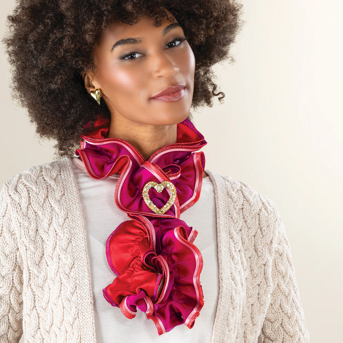 Pearls & Crystals Heart Brooch