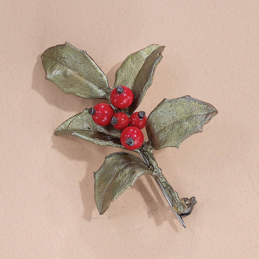 Nostalgic Holly Berry Brooch (Preorder)