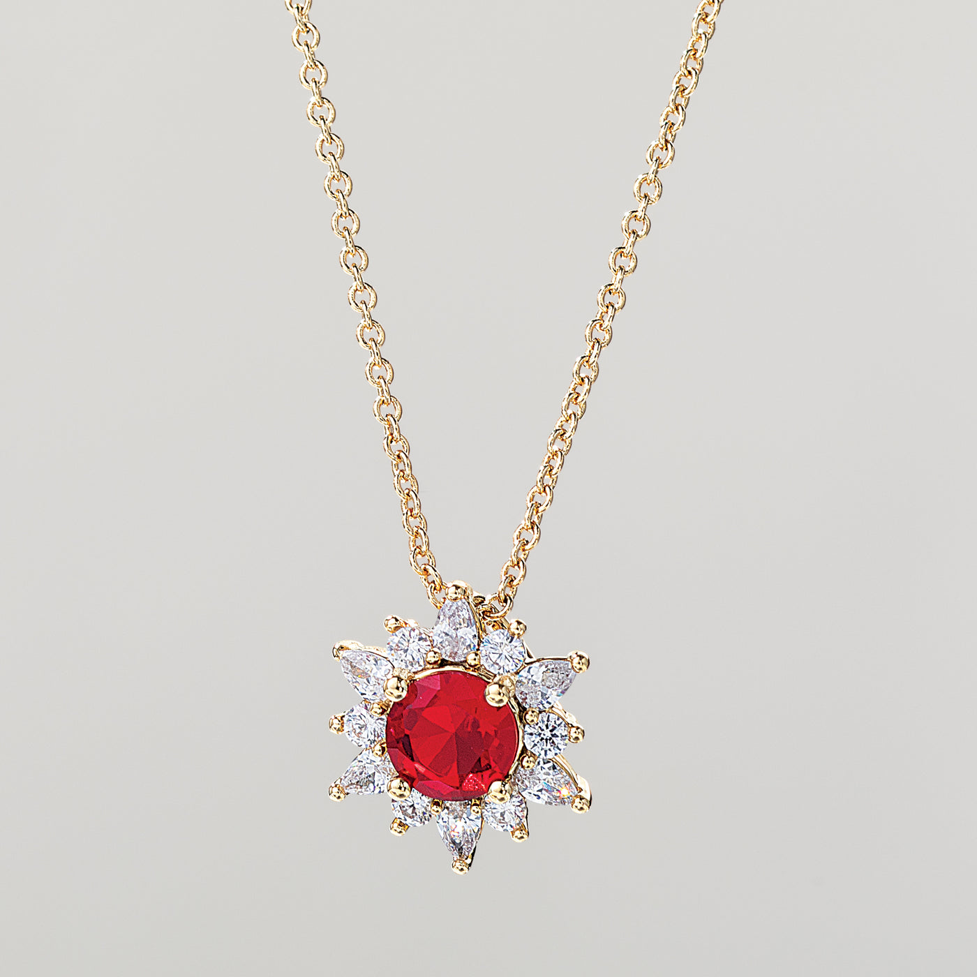 Sparkling Ruby Star Necklace