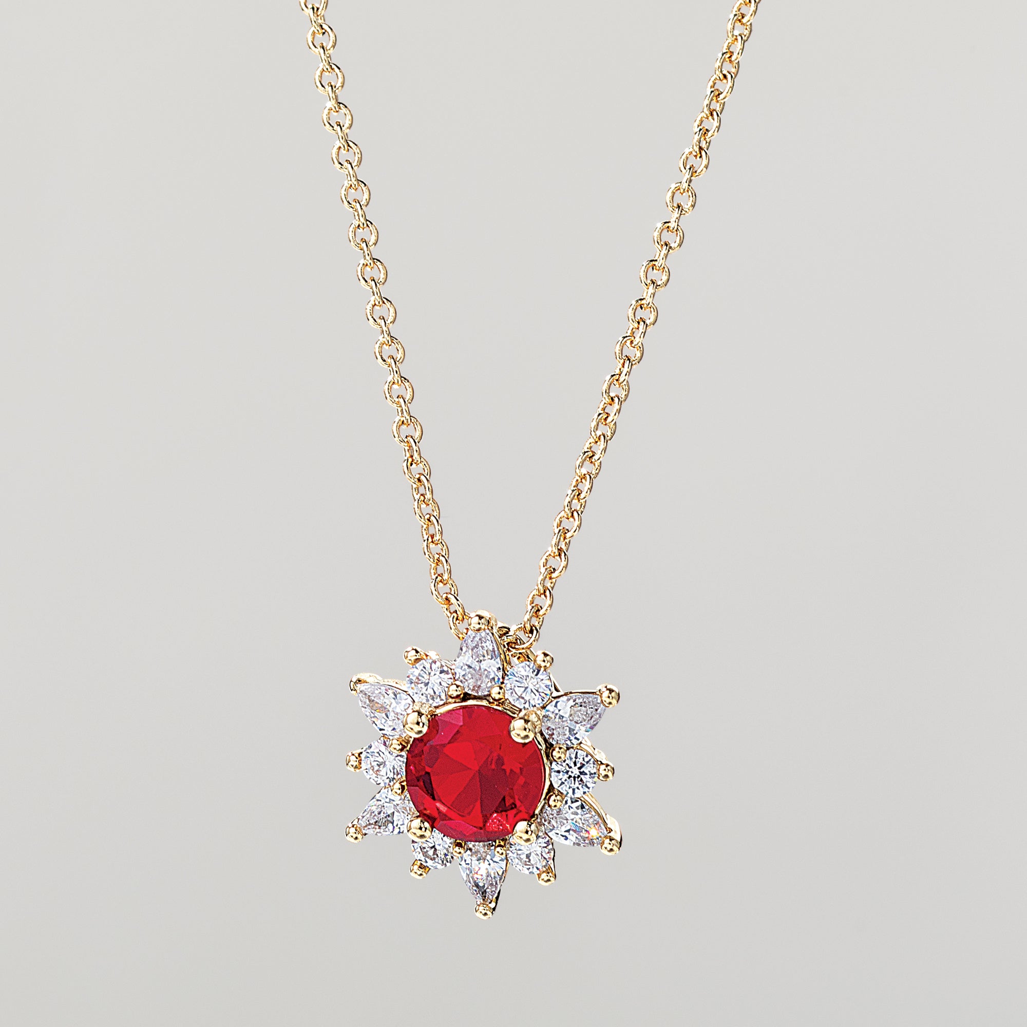 Sparkling Ruby Star Necklace