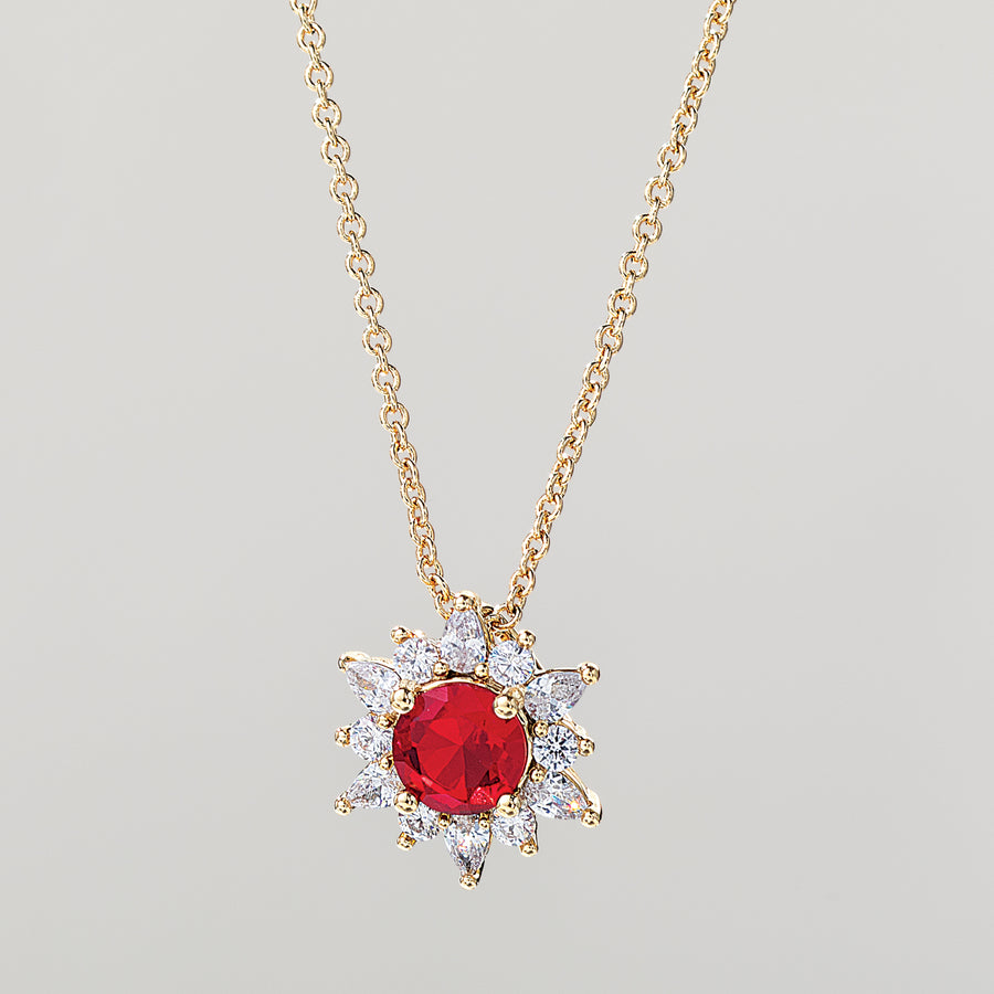 Sparkling Ruby Star Necklace
