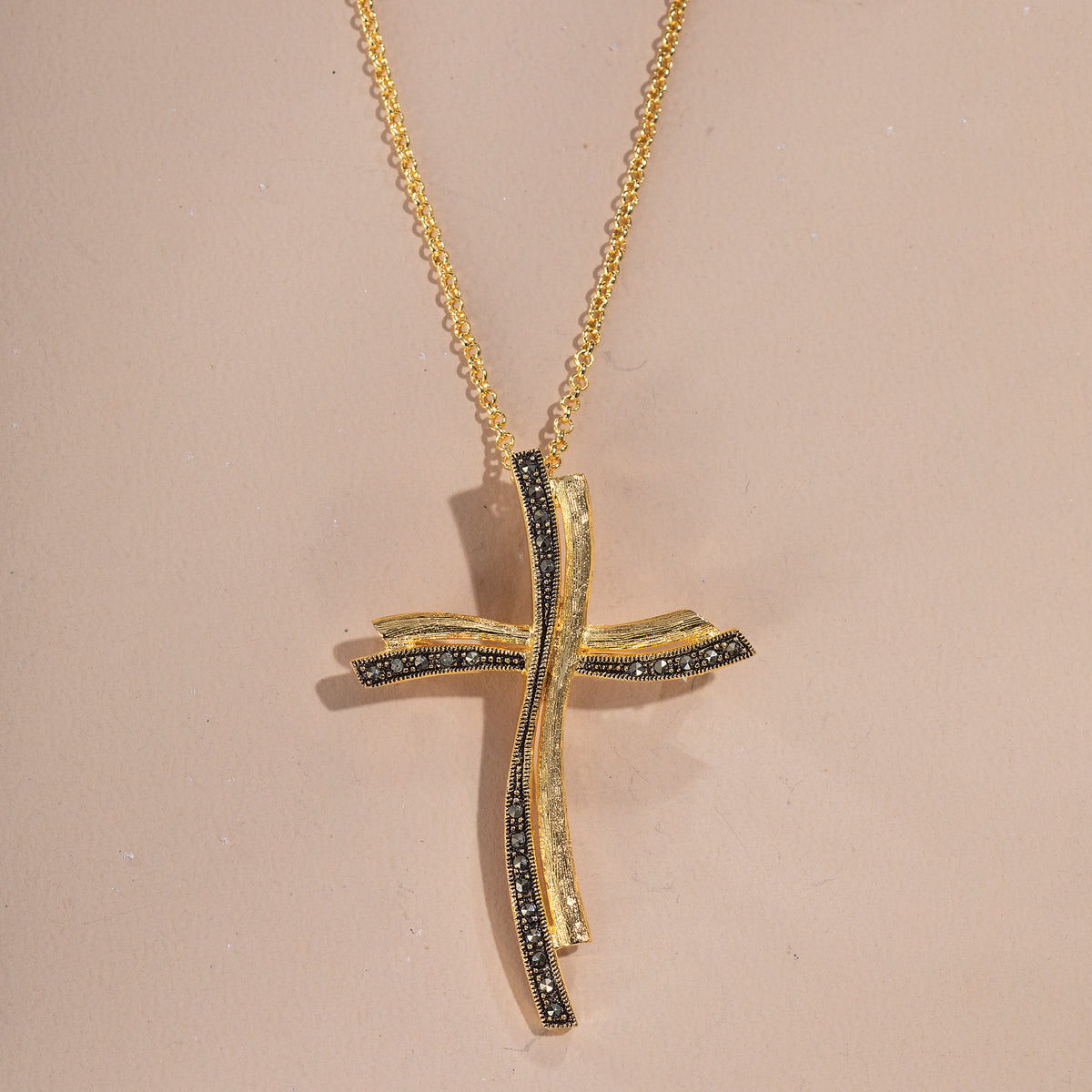 Magnificent in Marcasite Cross Pin-Pendant Necklace (Preorder)
