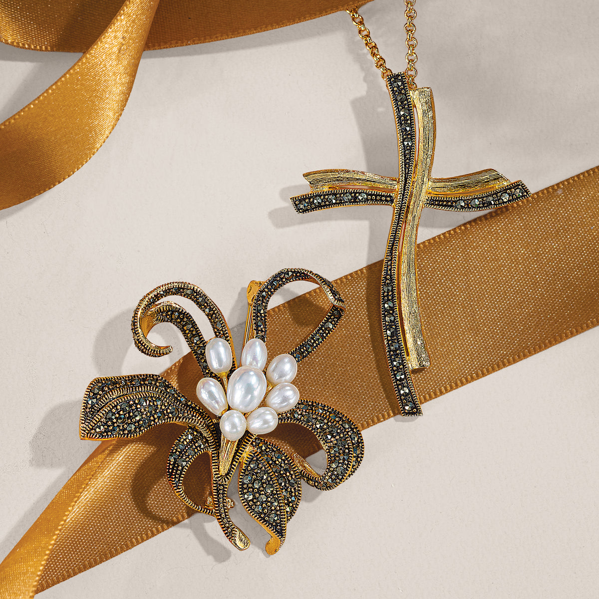 Magnificent in Marcasite Lily Brooch (Preorder)
