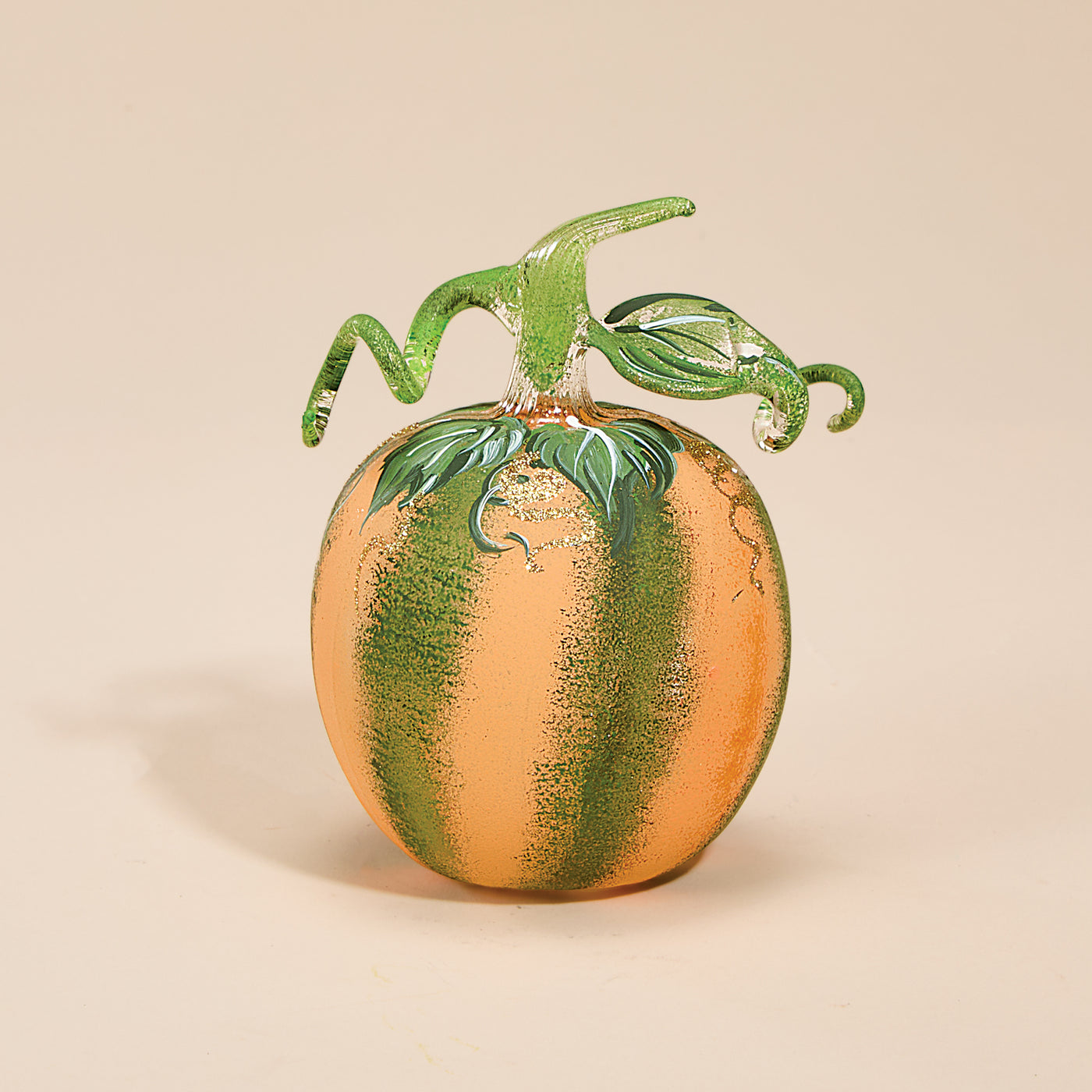 Hand-Blown Painted Stripes Pumpkin (Preorder)