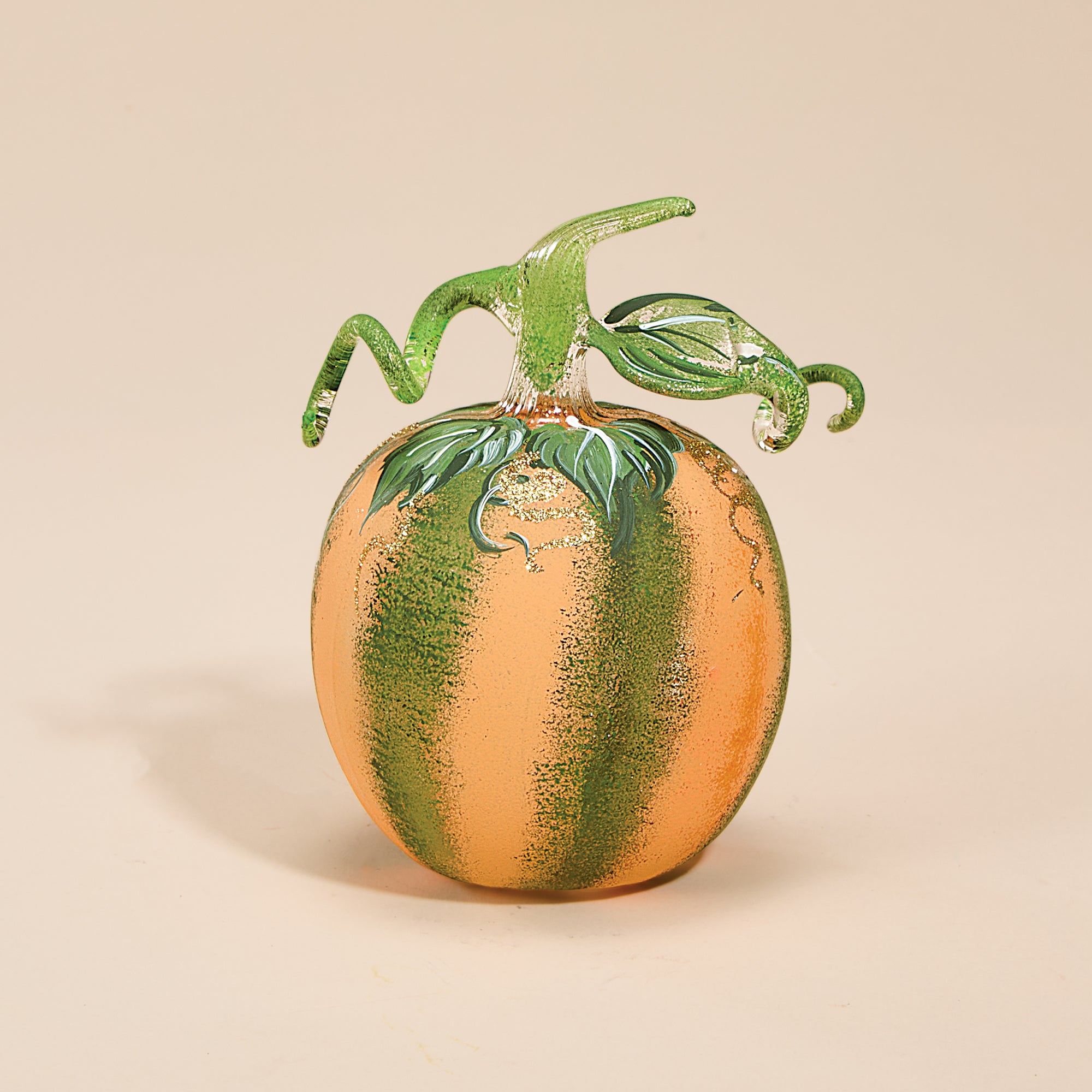 Hand-Blown Painted Stripes Pumpkin (Preorder)